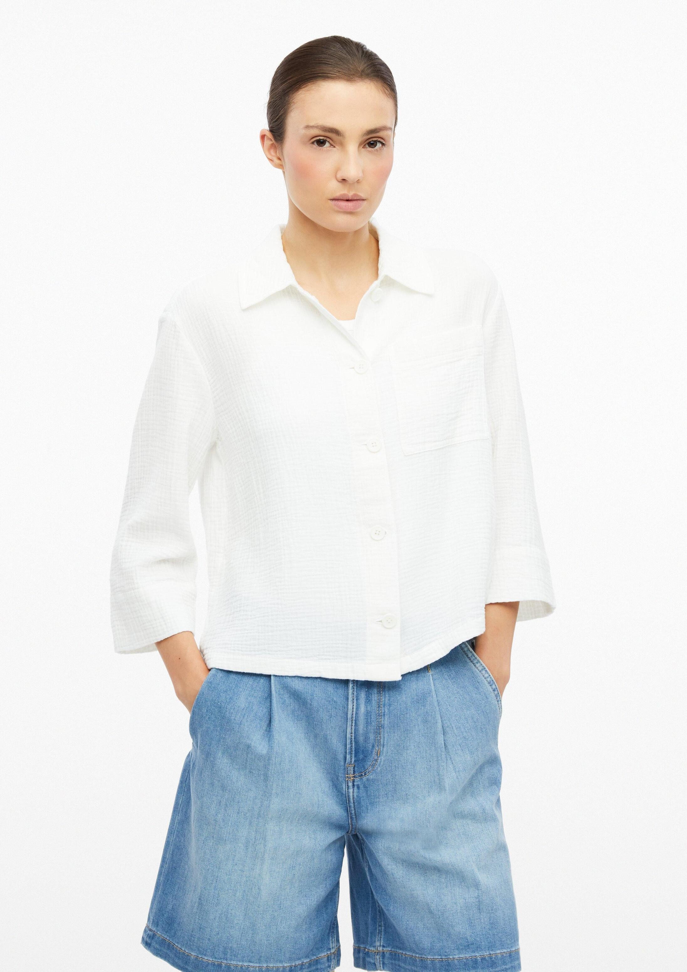 s.Oliver Hemdjacke Indoor-Jacke Shirt-Jacke aus Musselin im Relaxed Fit