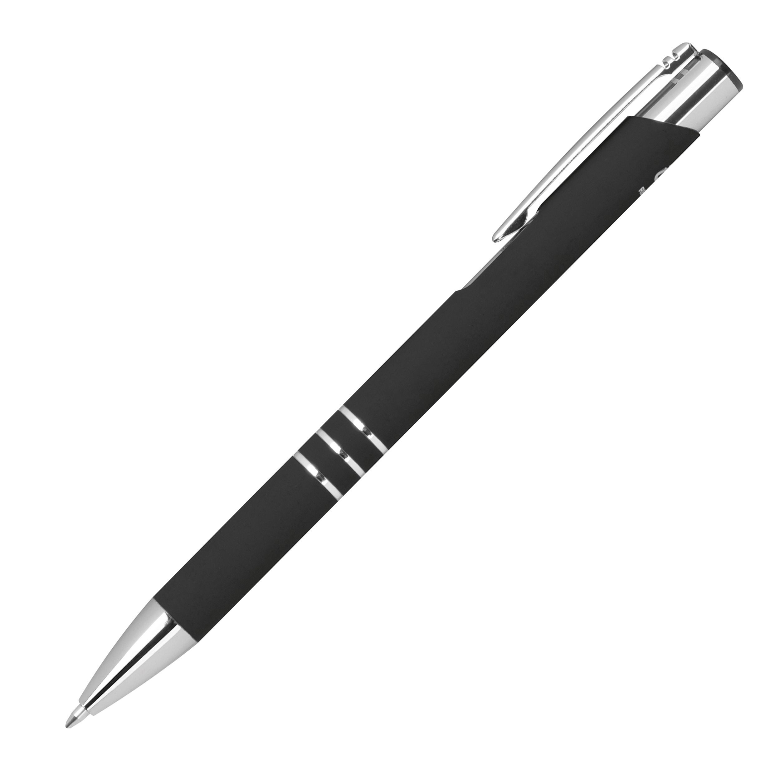 Livepac Office Kugelschreiber Semi Gelschreiber aus Metall / mit gummierter Oberfläche / Farbe: schw
