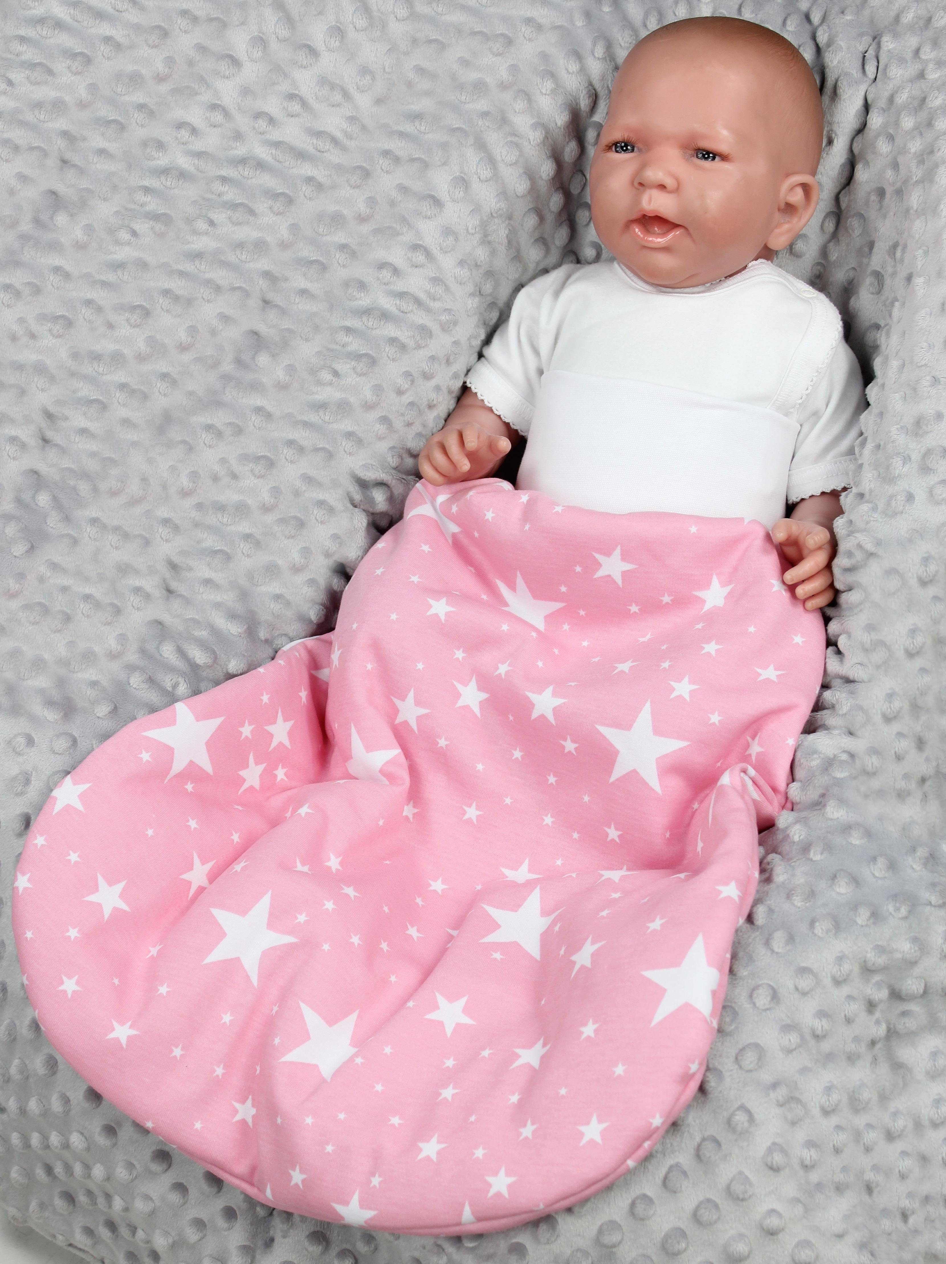 Babyschlafsack Wattiert Baby Bund breitem mit Sterne Weiße Unisex Strampelsack Rosa TupTam / TupTam