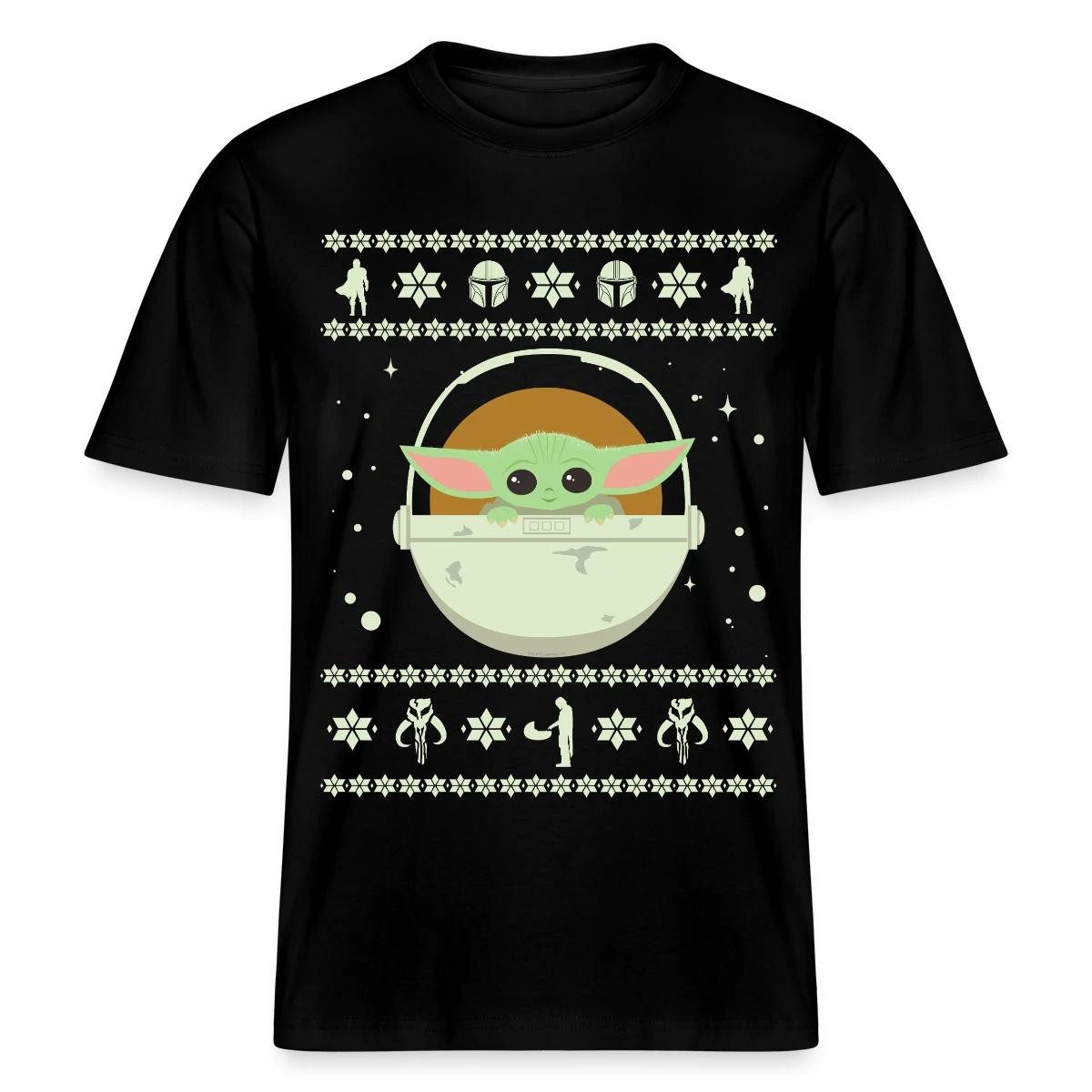 T-Shirt Star Wars: Mandalorian Grogu Weihnachten Relaxed Fit Unisex T-Shirt