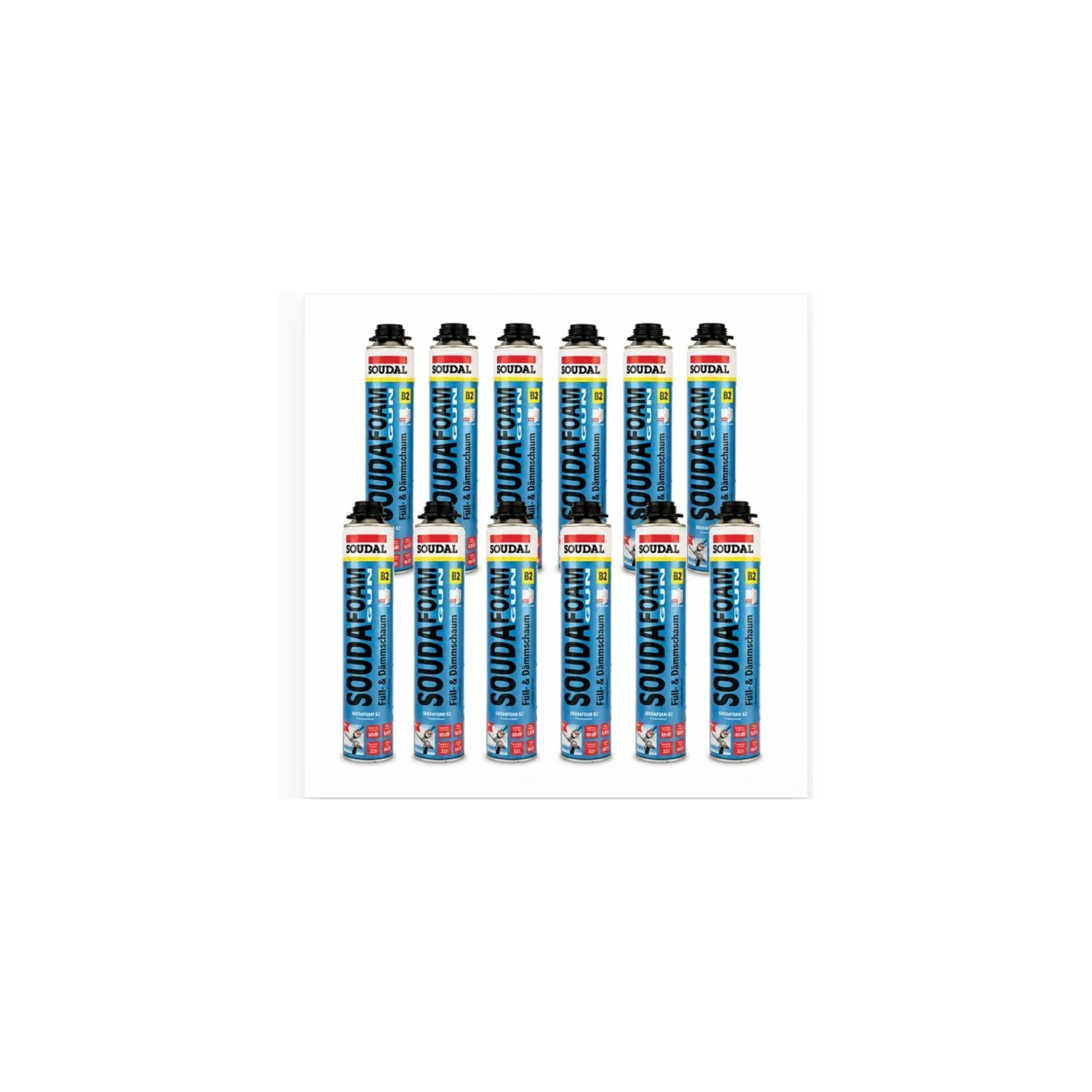 SOUDAL Bauschaumpistole Soudal 1K Profi-Pistolenschaum Soudafoam Gun B2 champagner 750 ml 12 S