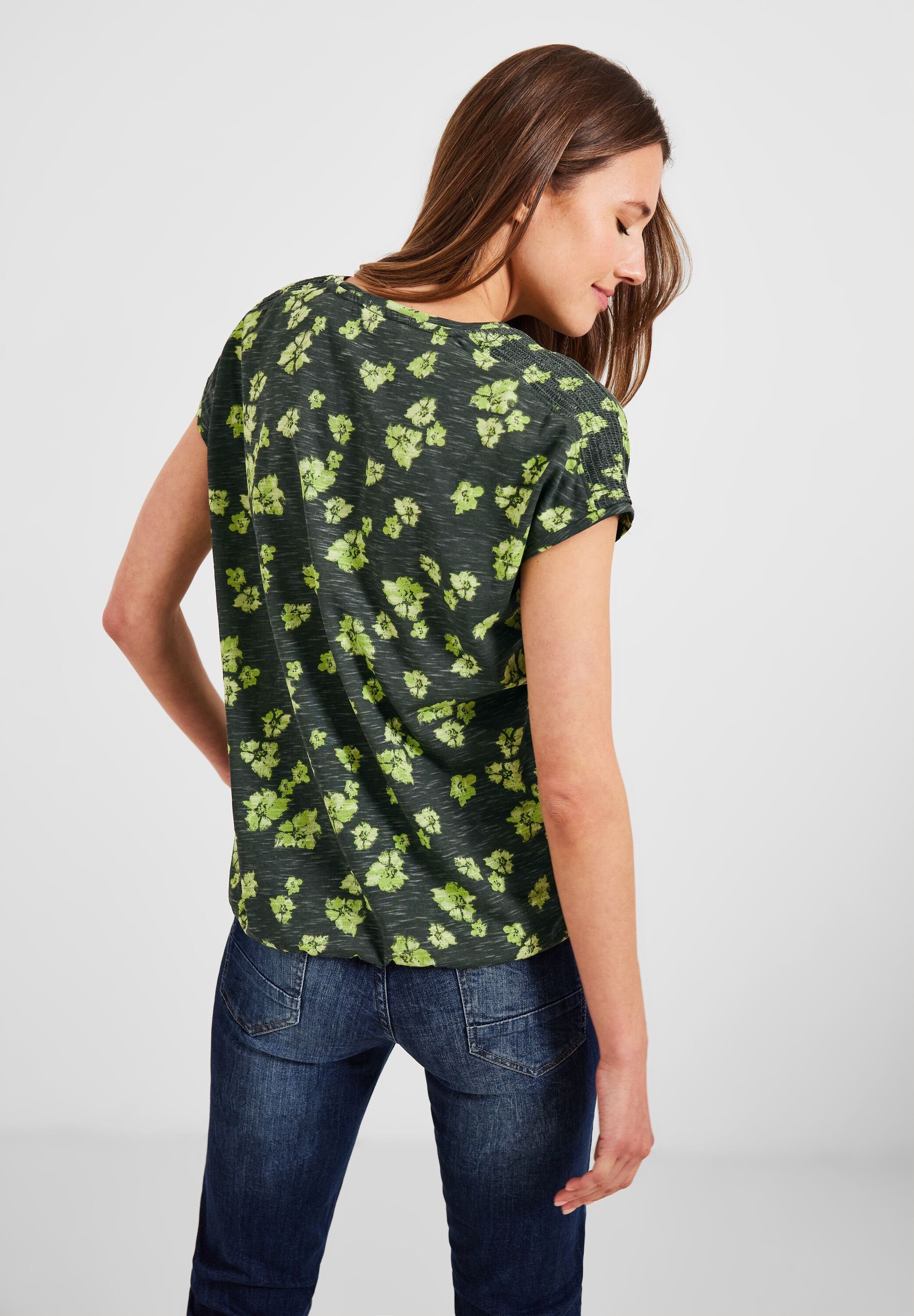 Cecil Print-Shirt reiner aus Baumwolle sporty khaki