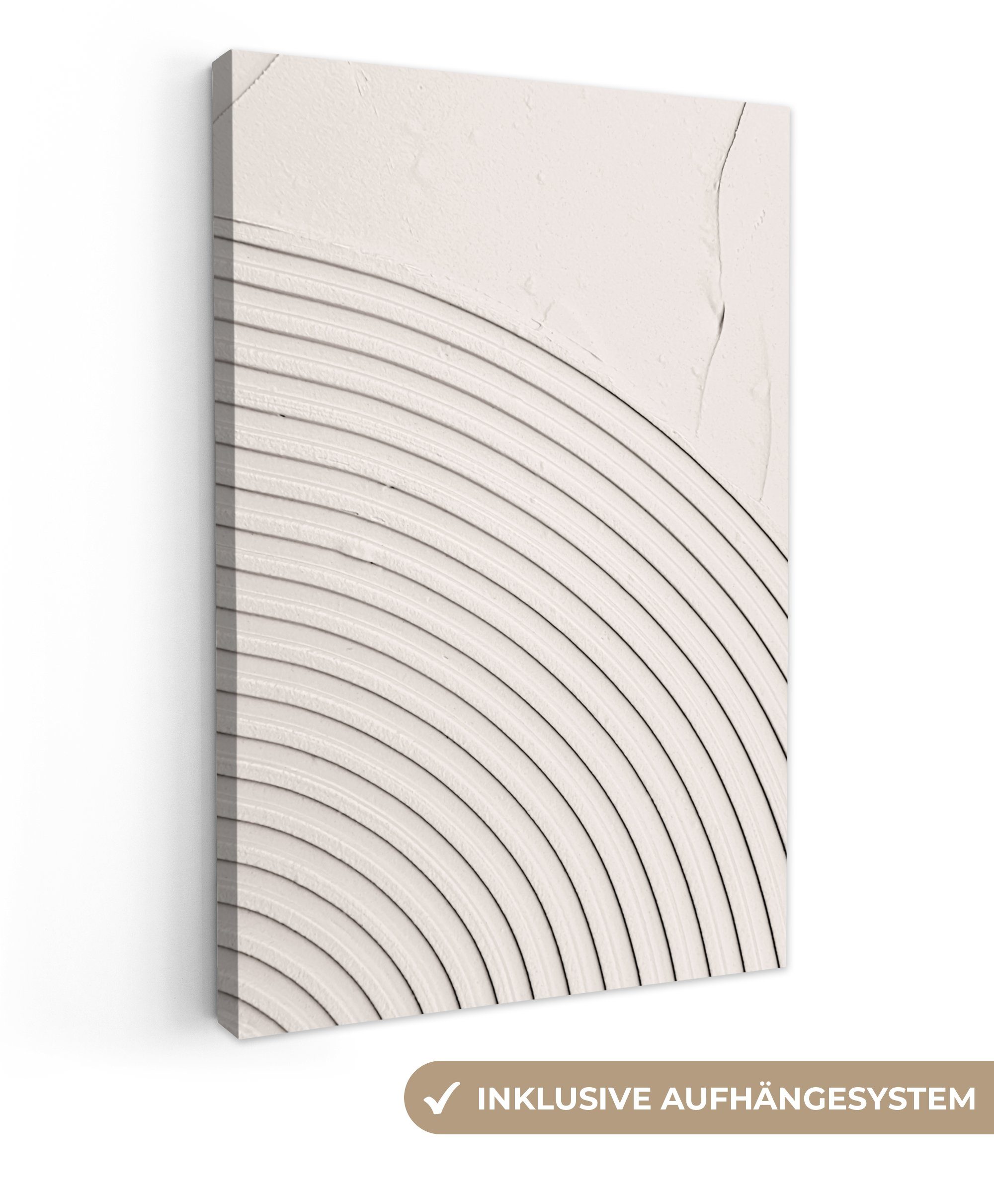 OneMillionCanvasses® Leinwandbild Kunst - Weiß - Linien - Abstrakt, Fotodru günstig online kaufen