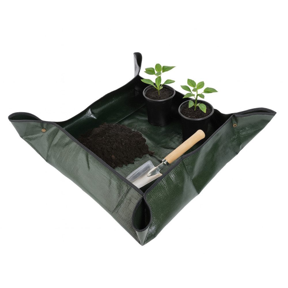 Bradas Gartenpflege-Set Pflanzen Umtopfmatte aus PE 100 x 100 cm