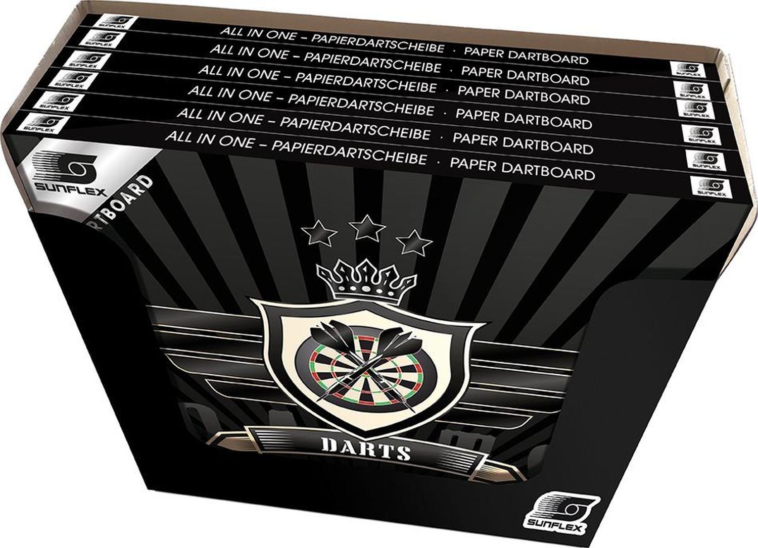Sunflex Dartscheibe Papierdartscheibe All in one, Dartboard Dart Board Scheibe Darts