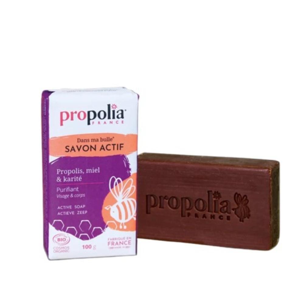 propolia Körperpflegemittel Bio Seife mit Propolis & Honig für natürliche Hautpflege täglich, 1-tlg., Organische Active Soap Shea Butter natürliche Reinigung sensitive Haut