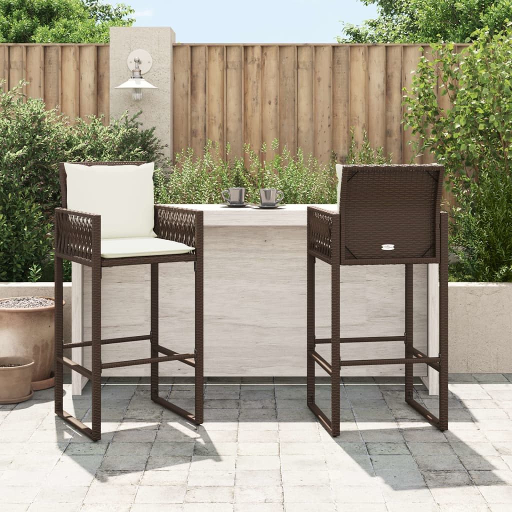 vidaXL Gartenstuhl Garten-Barhocker mit Kissen 2 günstig online kaufen