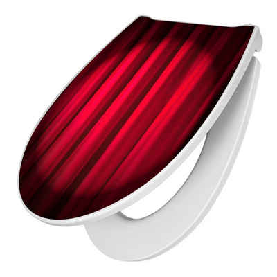 banjado WC-Sitz Motiv Roter Vorhang (umweltfreundliches Material & Take-Off Technologie, Softclose Absenkautomatik), 45 x 38,4 x 4,2cm