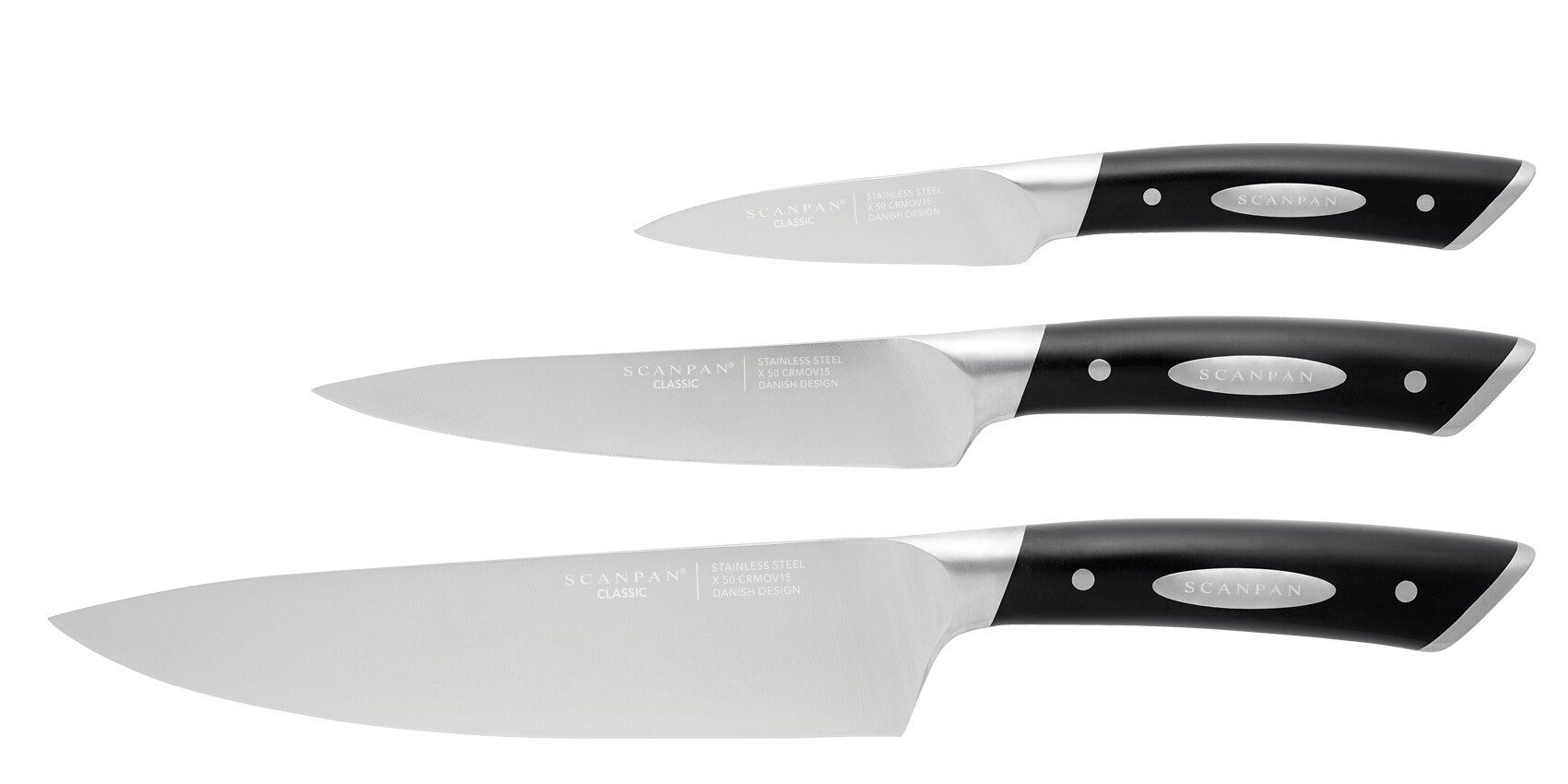 SCANPAN Spickmesser SCANPAN- 3-tlg. Kochmesser-Set - Classic