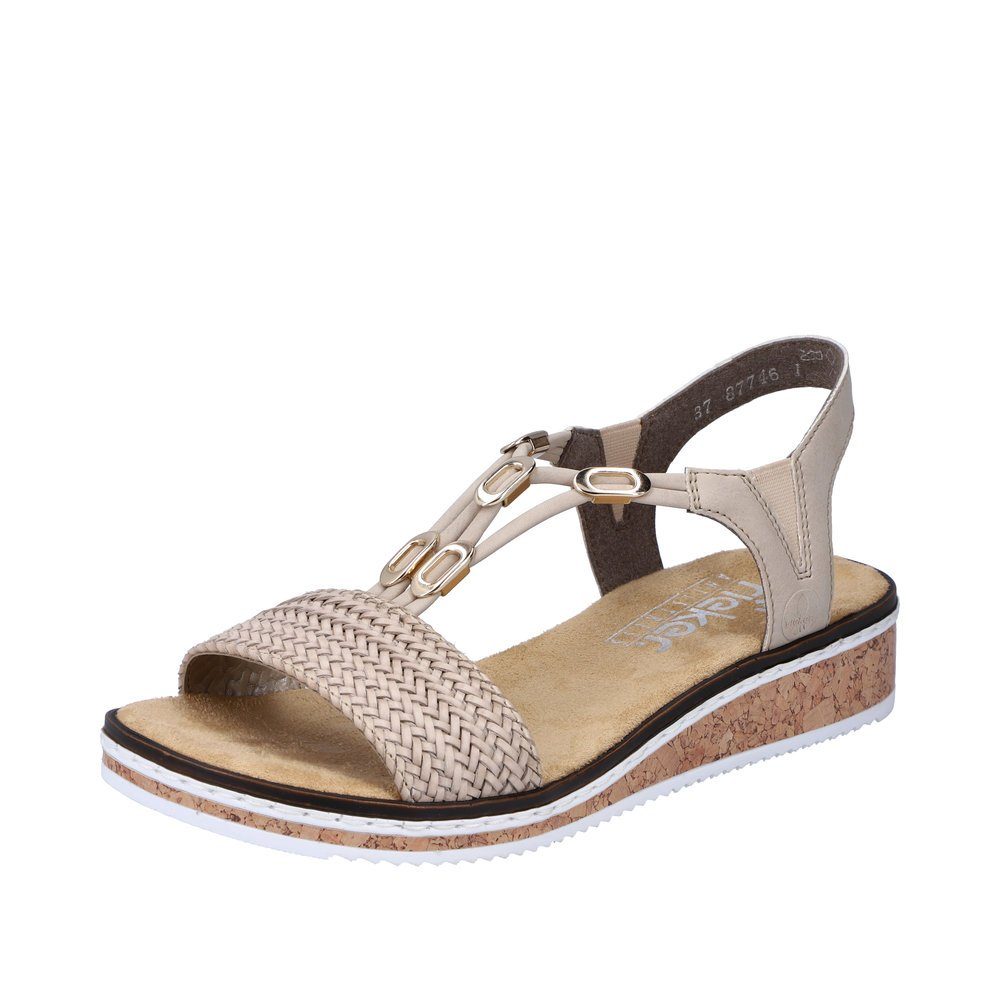 Rieker Damen Sandale V3662-62 cliff/ginger beige Sandale