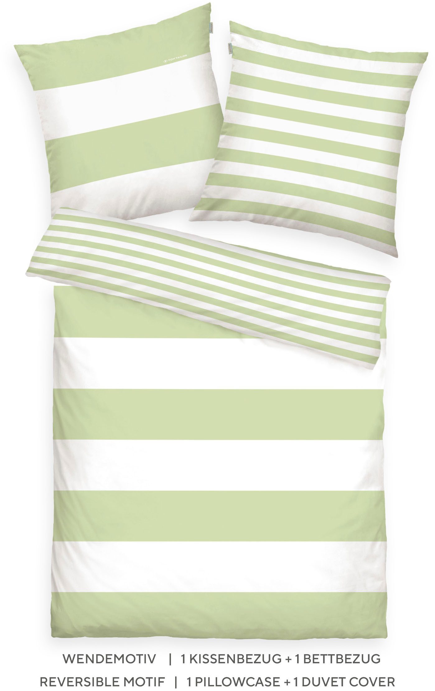 TOM TAILOR HOME Wendebettwäsche SIENA in Gr. 135x200cm, 155x220cm oder 200x220cm, Renforcé, 2 teilig, gestreifte Bettwäsche aus Baumwolle, Bettwäsche mit Wendeo – Bild 3 von 5