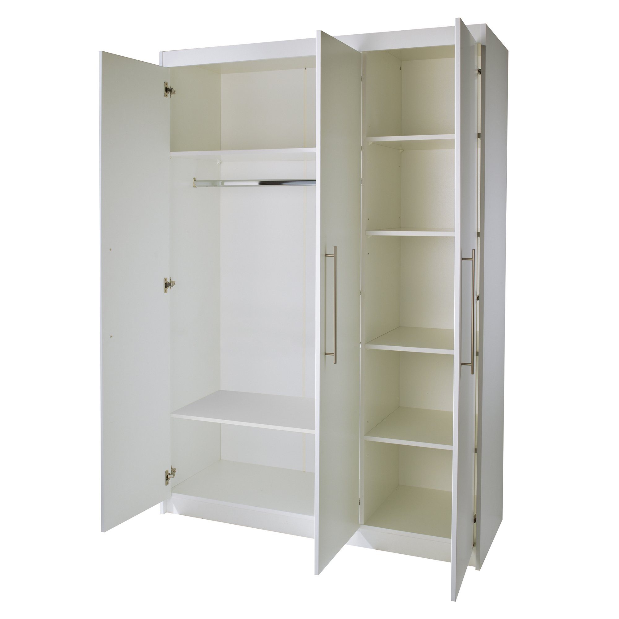 roba® Kinderkleiderschrank Maren 3-türig Drehtürenschrank, mit hochwertigen Relinggriffen aus Metall