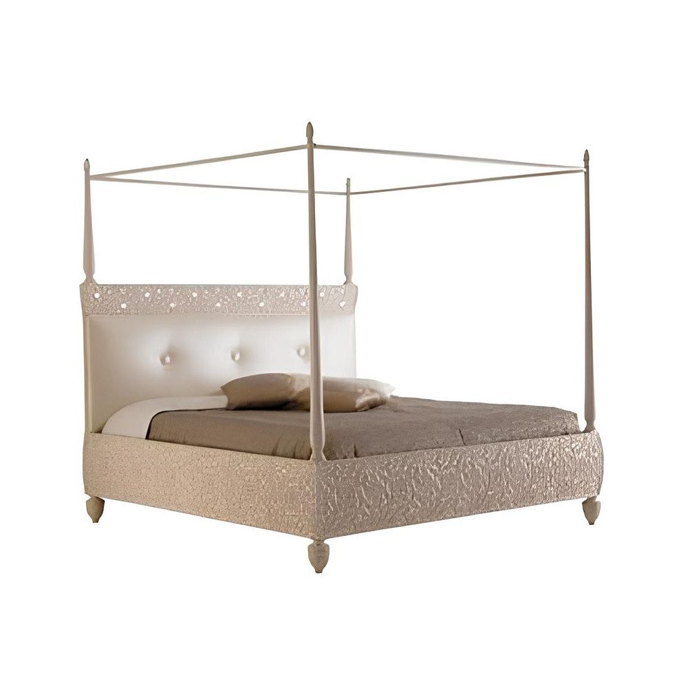 JVmoebel Himmelbett Doppelbett Möbel Bett Italien Bizzotto Betten Polster Luxus (Bett), Made in Europa