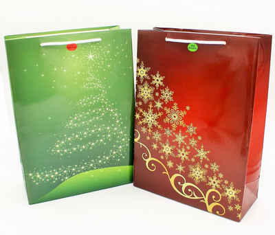 JOKA international Geschenkpapier »LED Geschenktasche "Weihnachten", klein - 2er Set«, Leuchttüten, 2tlg.