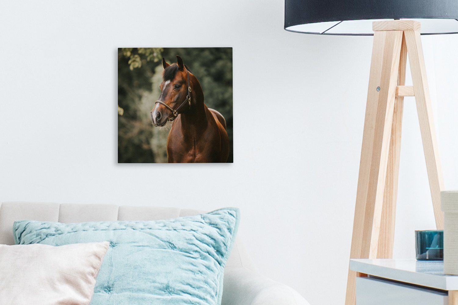 Äste Pferd Bilder St), Leinwandbild - Schlafzimmer - Wohnzimmer OneMillionCanvasses® für Porträt, Leinwand (1