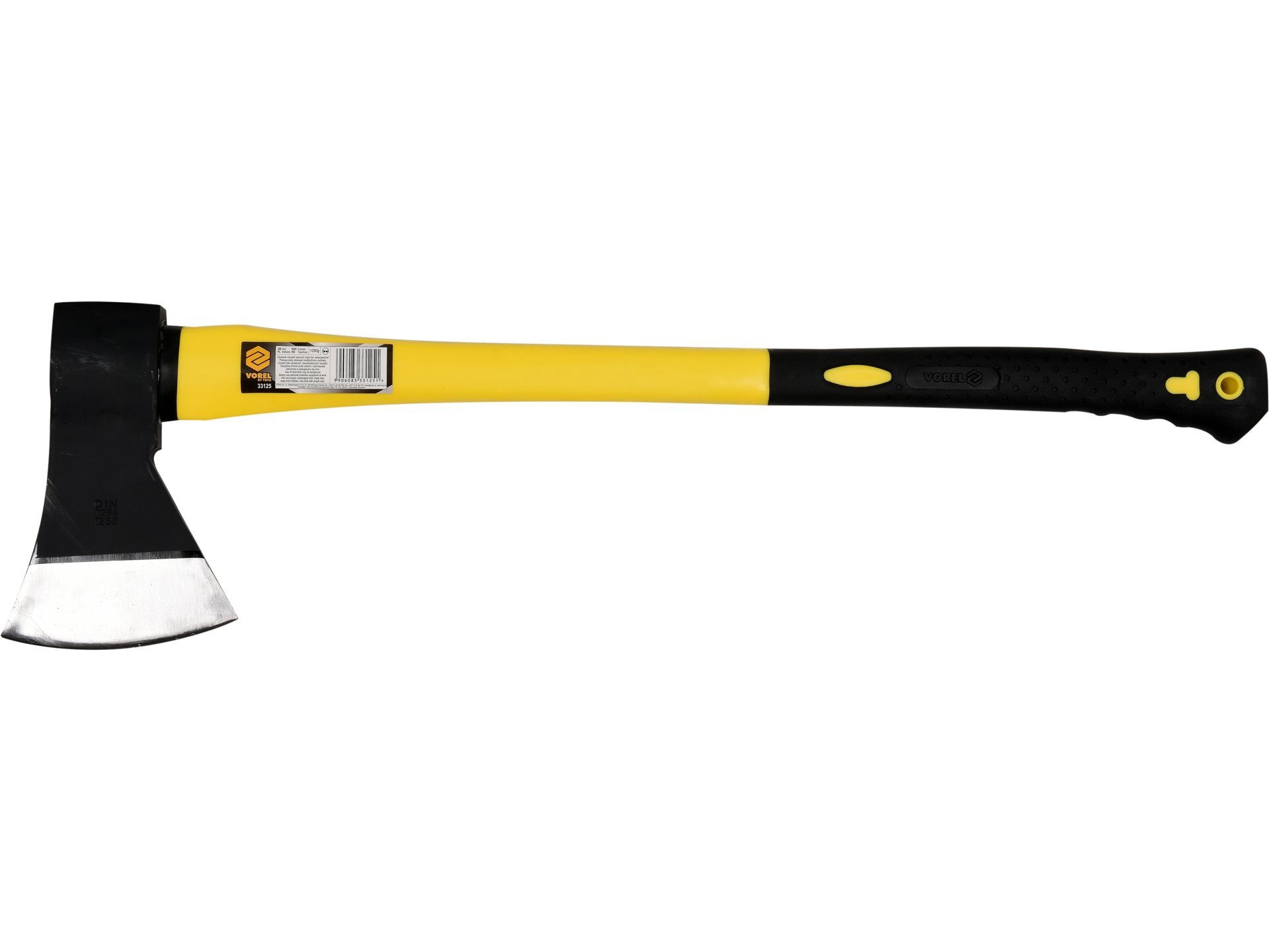 TRIZERATOP Axt Zimmermannsaxt 1250 g mit Fiberglasstiel, 3 cm Länge