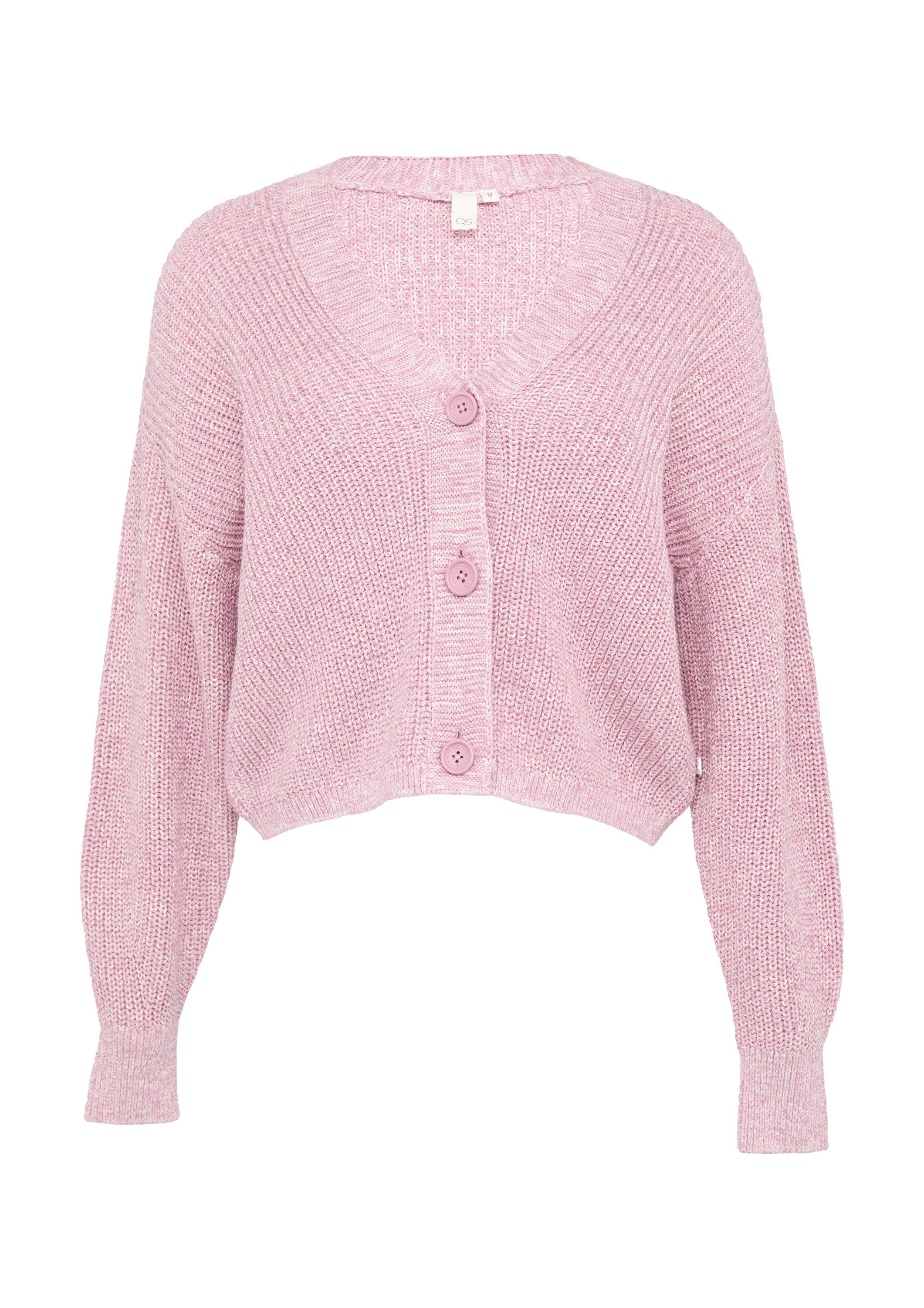 QS Cardigan Strickjacke Kurze Strickjacke aus Baumwollmix mit Knöpfen günstig online kaufen