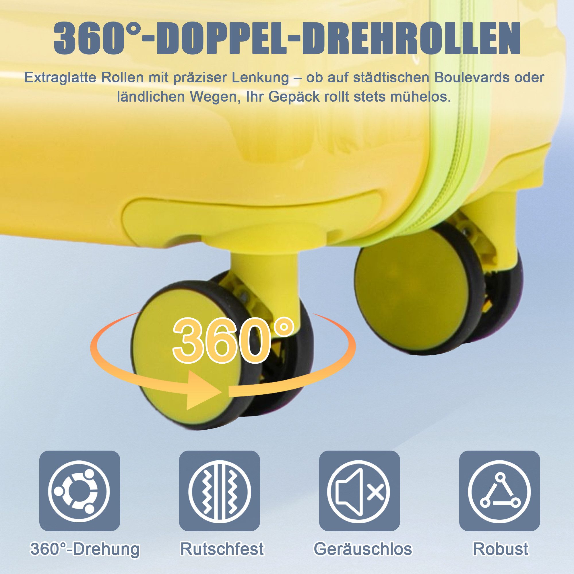 LVHOM Hartschalen-Trolley Handgepäck-Trolley&Koffer 2/4-St.14"/20"/24"/28", leise Rädern für Tour, Geschäftstrip, Familienurlaub, längere Erkundungen, Flughafen – Bild 5 von 5