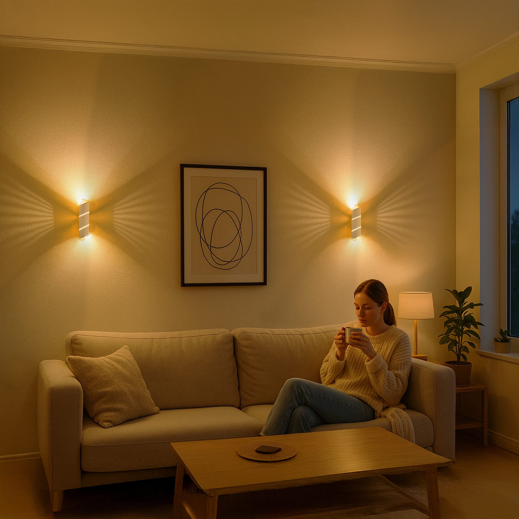 SSC-LUXon LED Wandleuchte VYRA LINE Wandleuchte Up & Down inkl. G9 LED 3W warmweiß Wandstrahler, Warmweiß