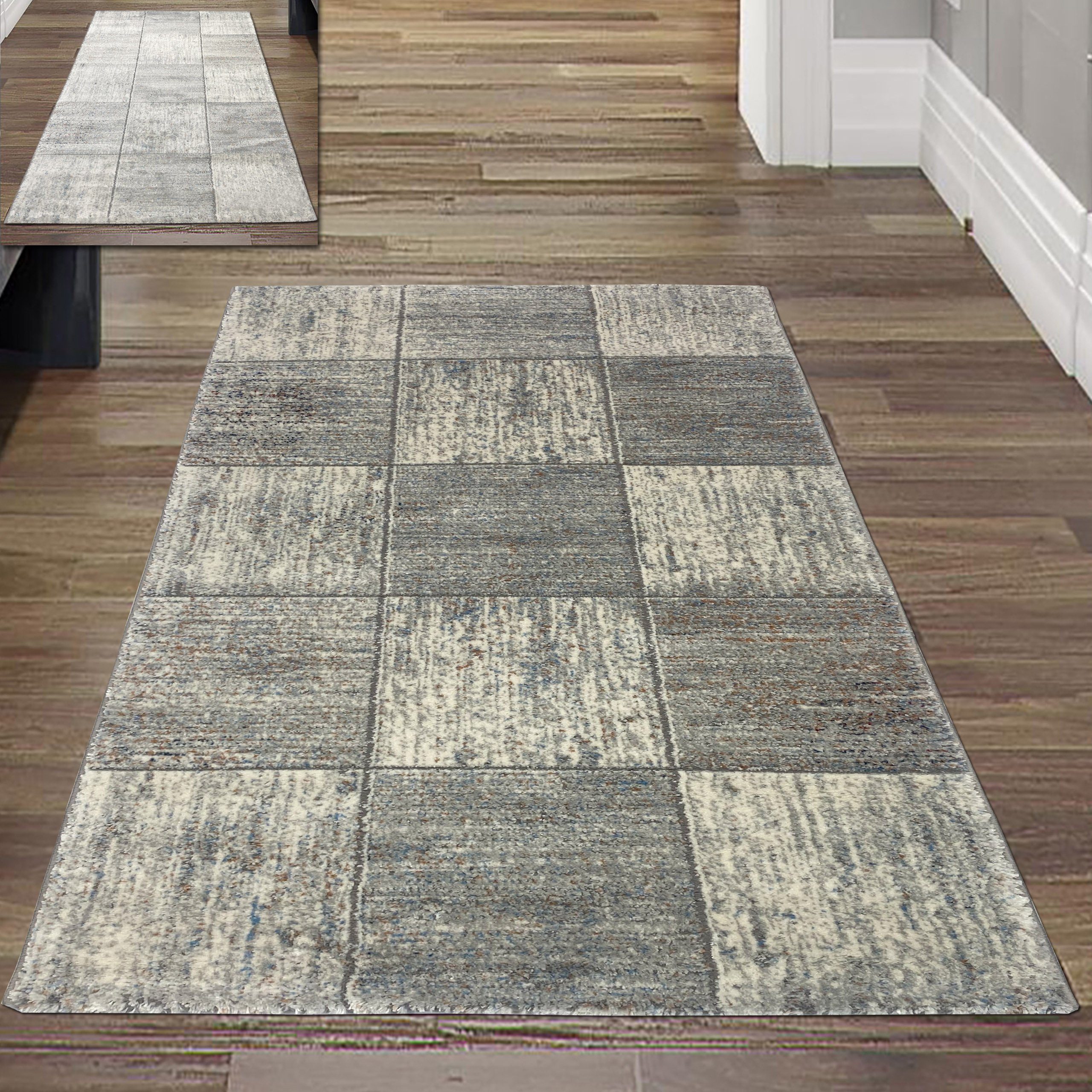Teppich Wohnzimmer Teppich – quadratisches Muster – in grau, Teppich-Traum, rechteckig, Höhe: 12 mm