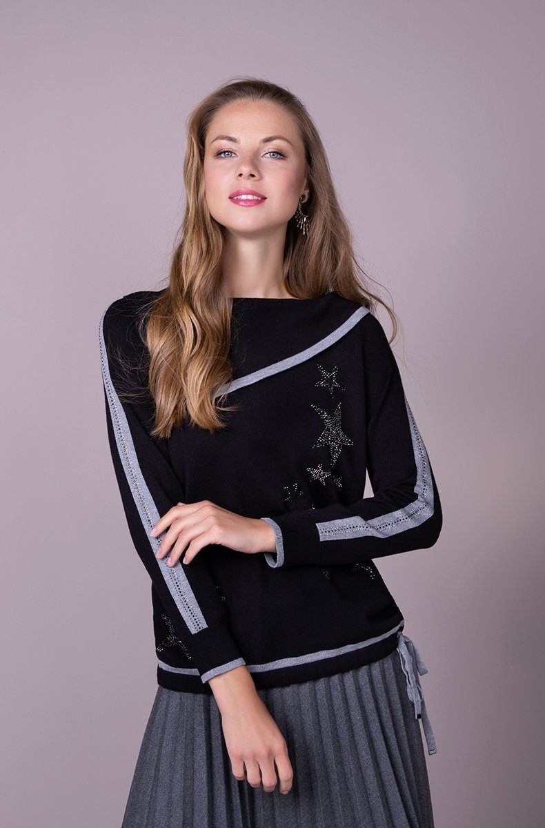 Strickpullover mit Glitzerdetails