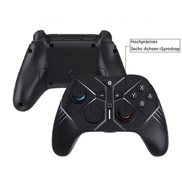 KINSI Für SWITCH-Gamepads, -Controller, drahtlose Bluetooth-Gamepads PlayStation-Controller (Vibrationsmodus, Für Konsolen, PC, SWITCH)