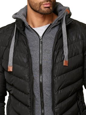 Reslad Winterjacke Herren-Jacke Winterjacke Stepp-Jacke Kapuzenjacke mit abnehmbarem warme gesteppte Jacke mit Kapuze