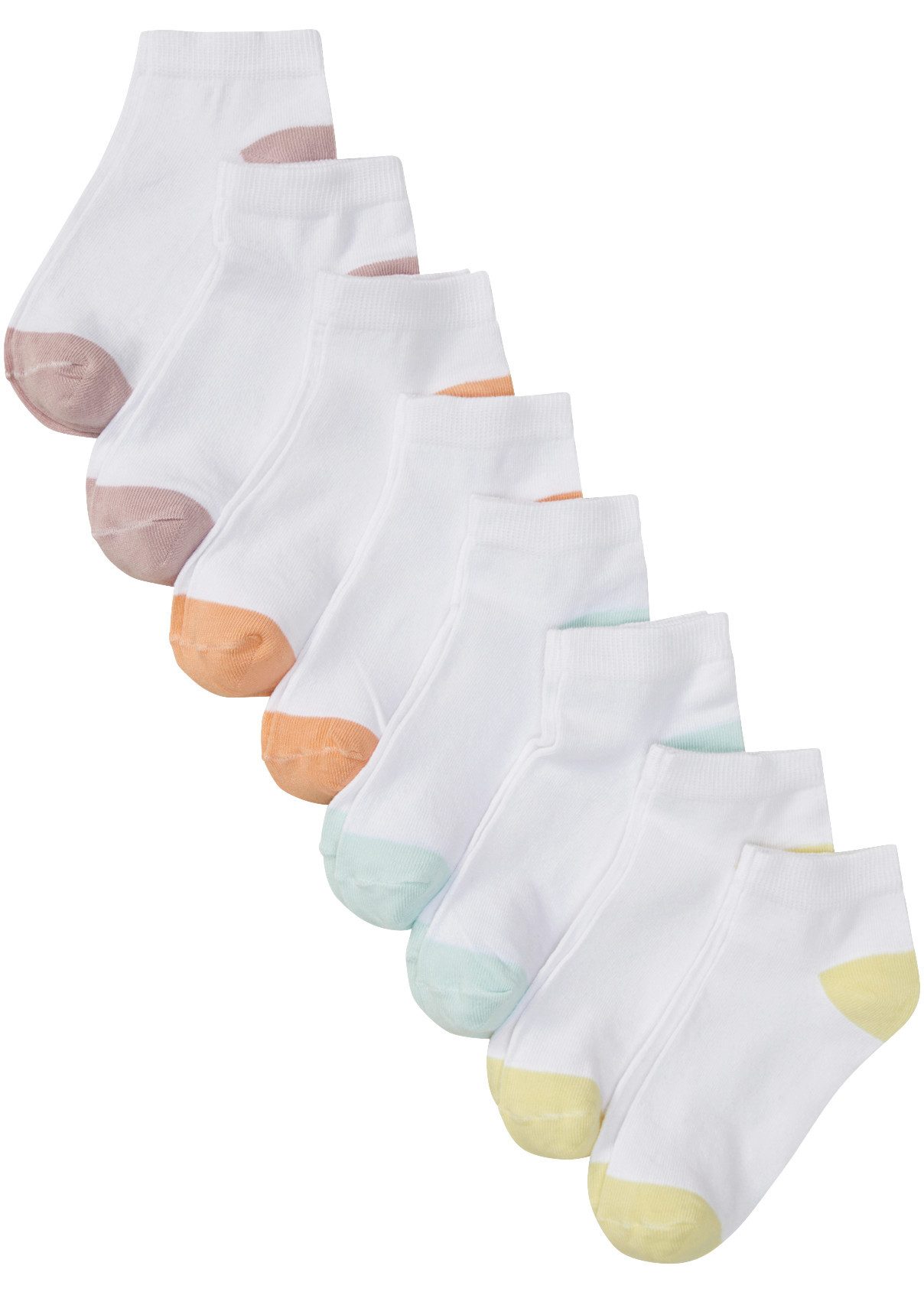 bonprix Kurzsocken (Packung, 8er) aus Baumwolle, Polyamid und Elasthan, mit Elasthan-Anteil