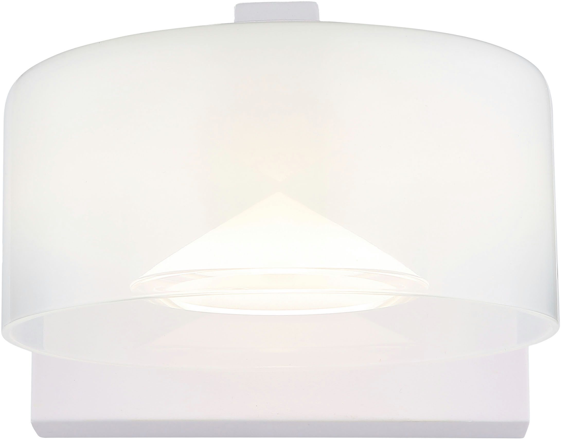 GLOBO LIGHTING LED Wandleuchte BELINDA, LED fest integriert, Tageslichtweiß, Wandlampe/Glas opal/4000K/Flur/weiß