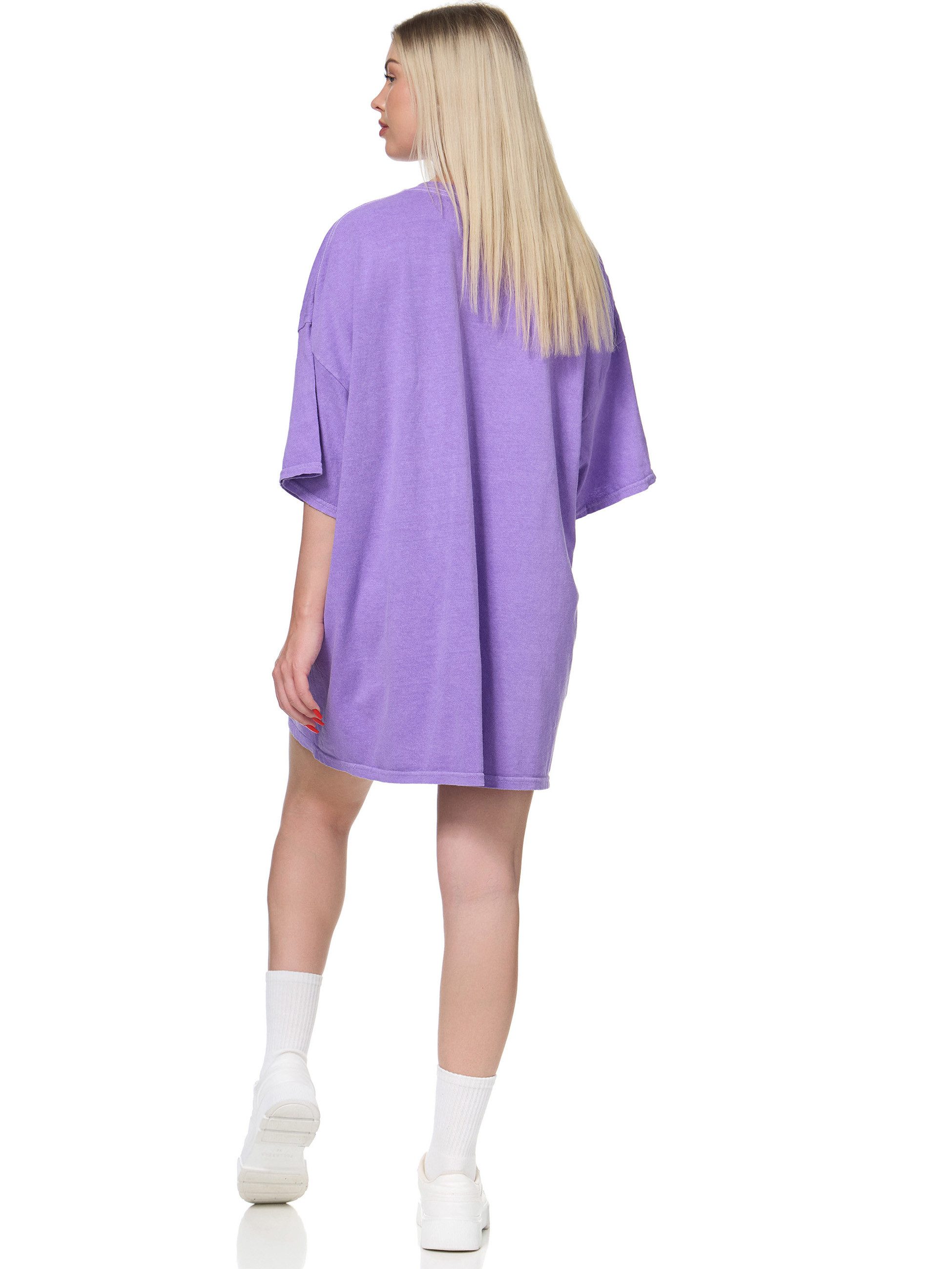 Worldclassca T-Shirt Worldclassca Oversized Print OVERTHINKER T-Shirt lang Sommer Oberteil Baumwolle