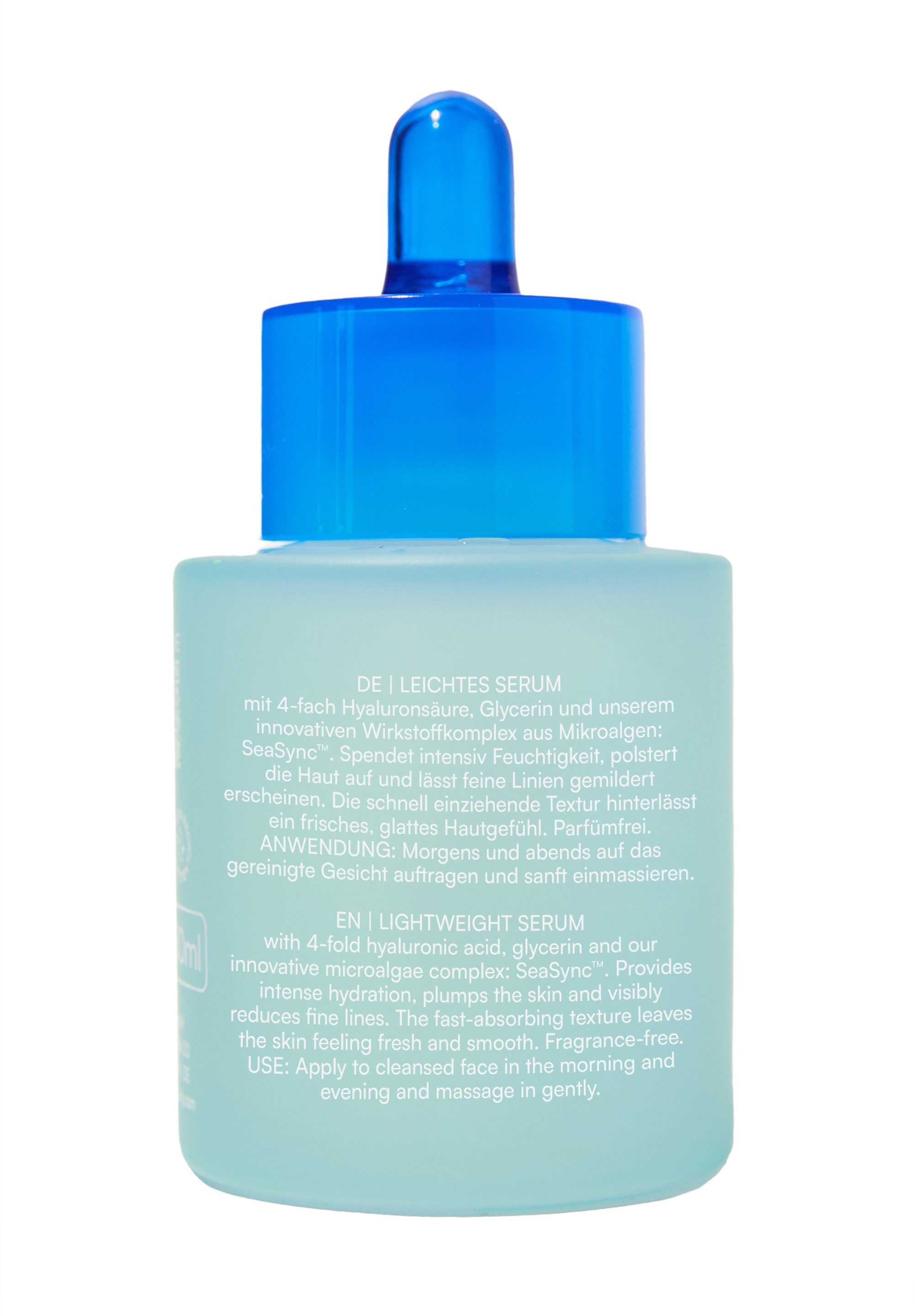 salted. Gesichtsserum Aufpolsterndes Hyaluron Serum Hydration High, Leichtes Serum mit 4-fach Hyaluronsäure, Glycerin und SeaSync.