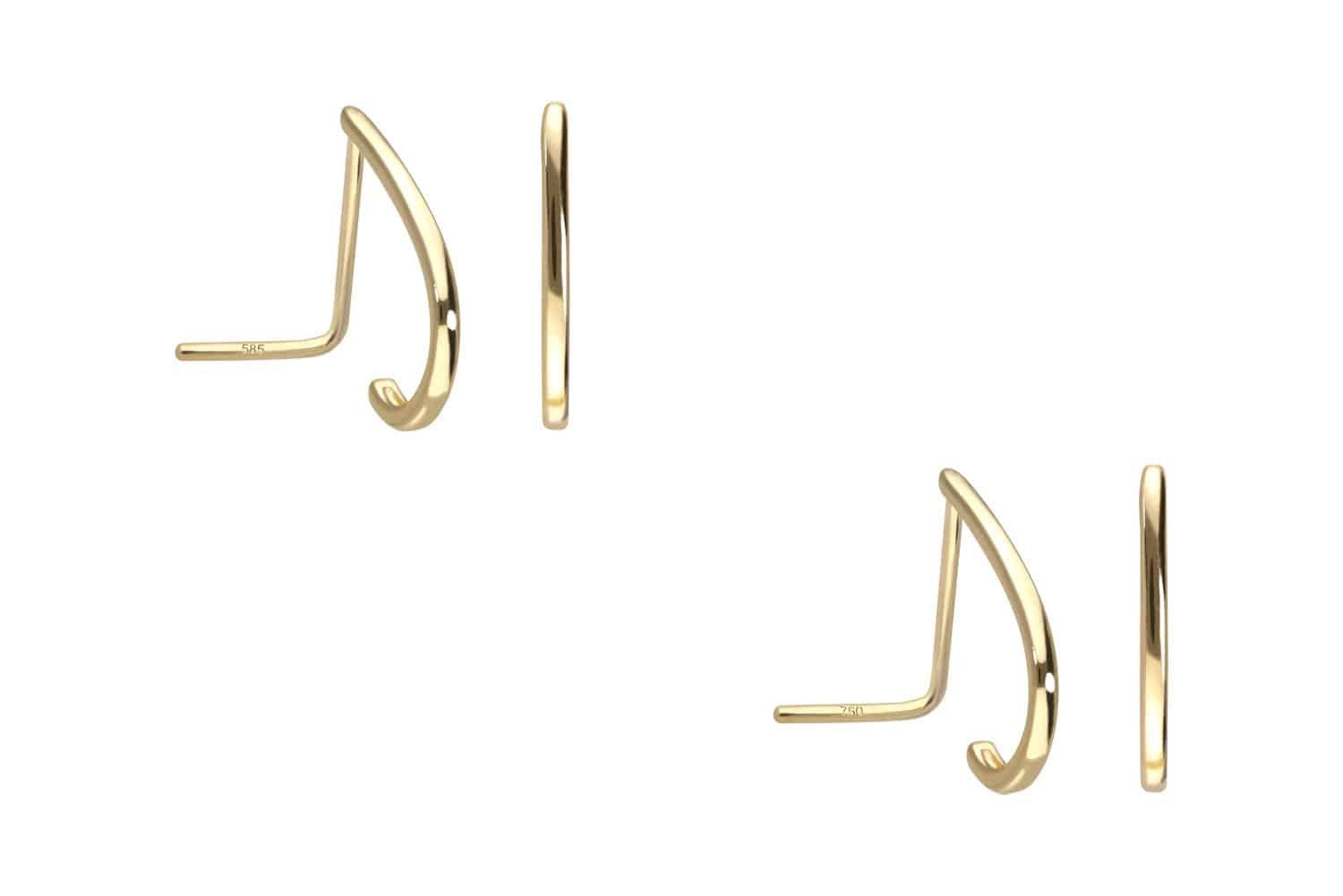 PIERCINGLINE Nasenpiercing 14/18 Karat Gold Nasenstecker SCHMALES DESIGN (N günstig online kaufen