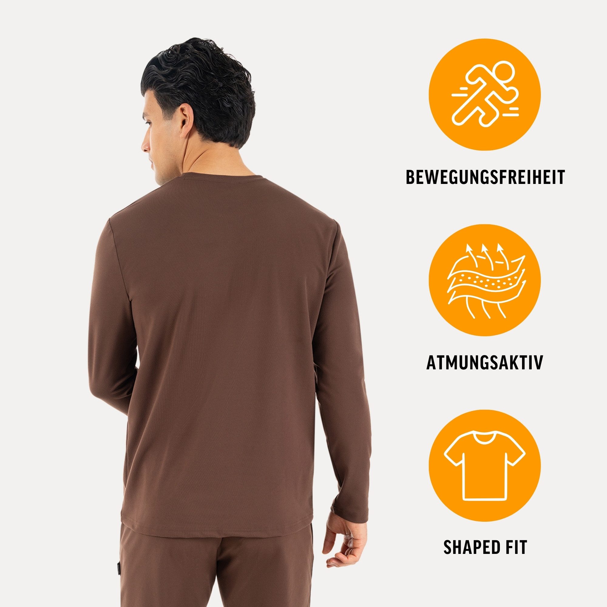 Smilodox Longsleeve Xion, Atmungsaktives Shirt 3D Rubber Print, Hoher Bewegungsfreiheit Minimalistisches Design Langarm Oberteil Sport Freizeit Training