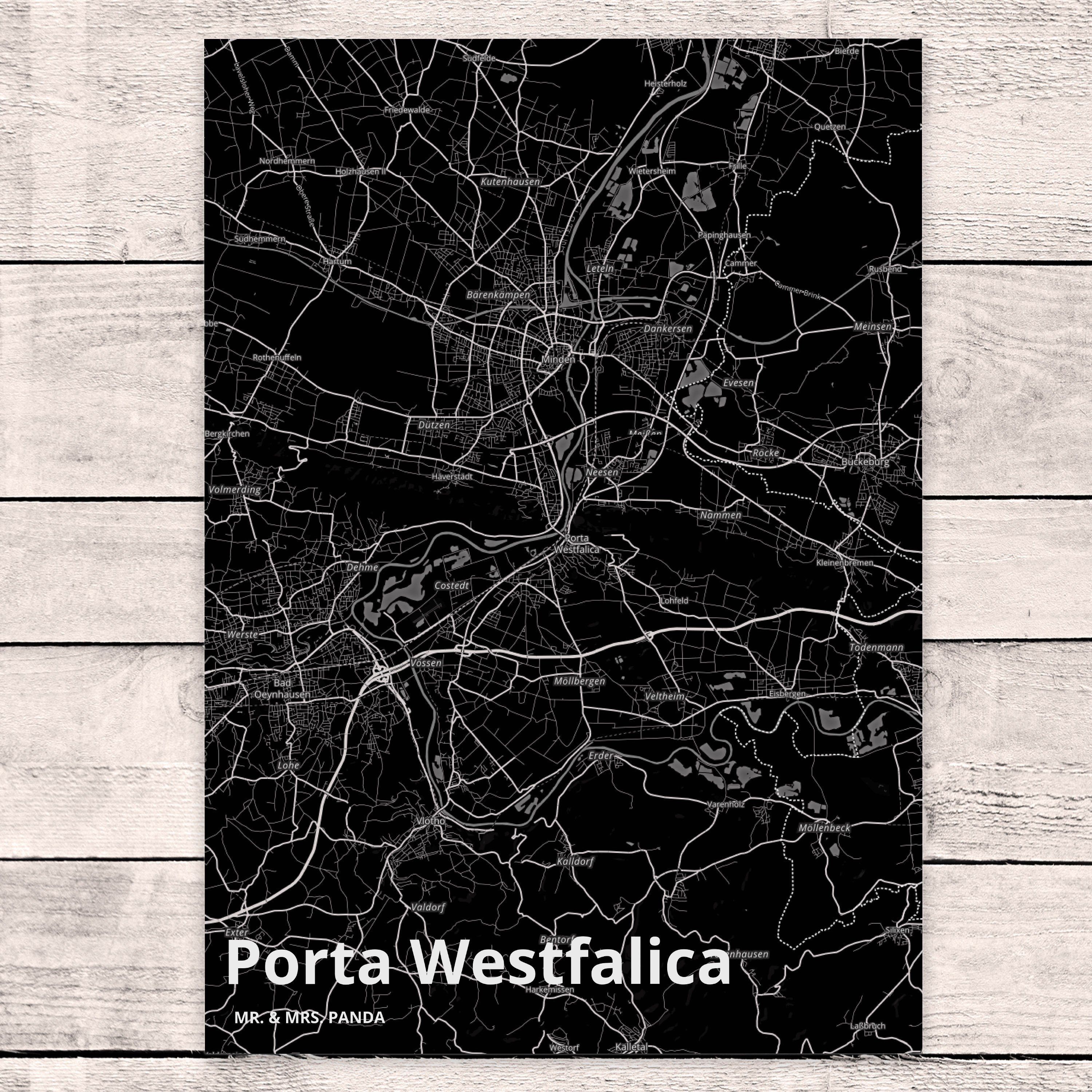 Dankeskarte, Westfalica - & Porta Geschenkkart Mrs. Stadt, Geschenk, Städte, Mr. Panda Postkarte