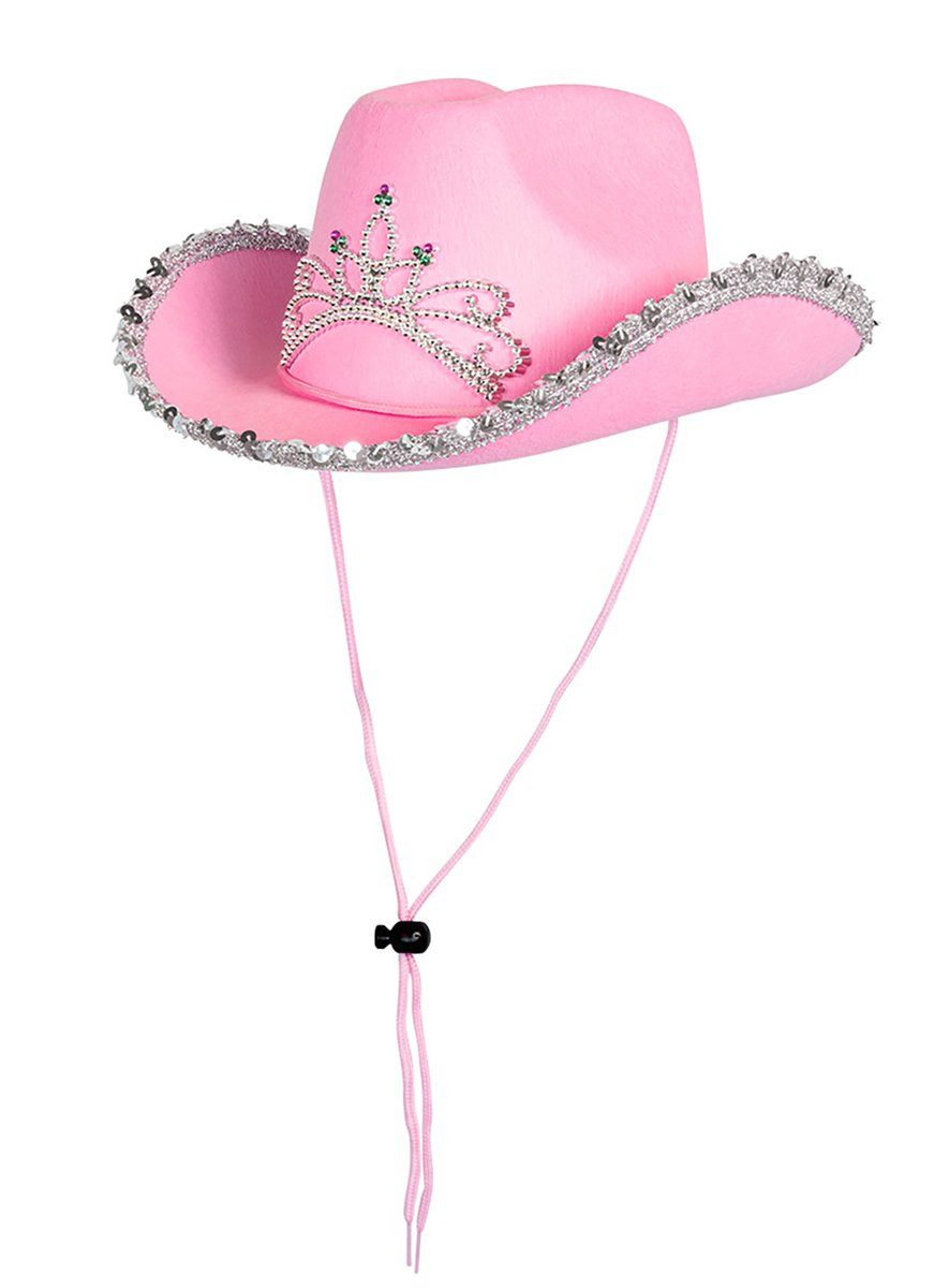 Boland Cowboy-Kostüm Pinkfarbener Cowgirl Hut für Mädchen, Die standesgemäße Kopfbedeckung für die Rodeo Queen und Prärieprin