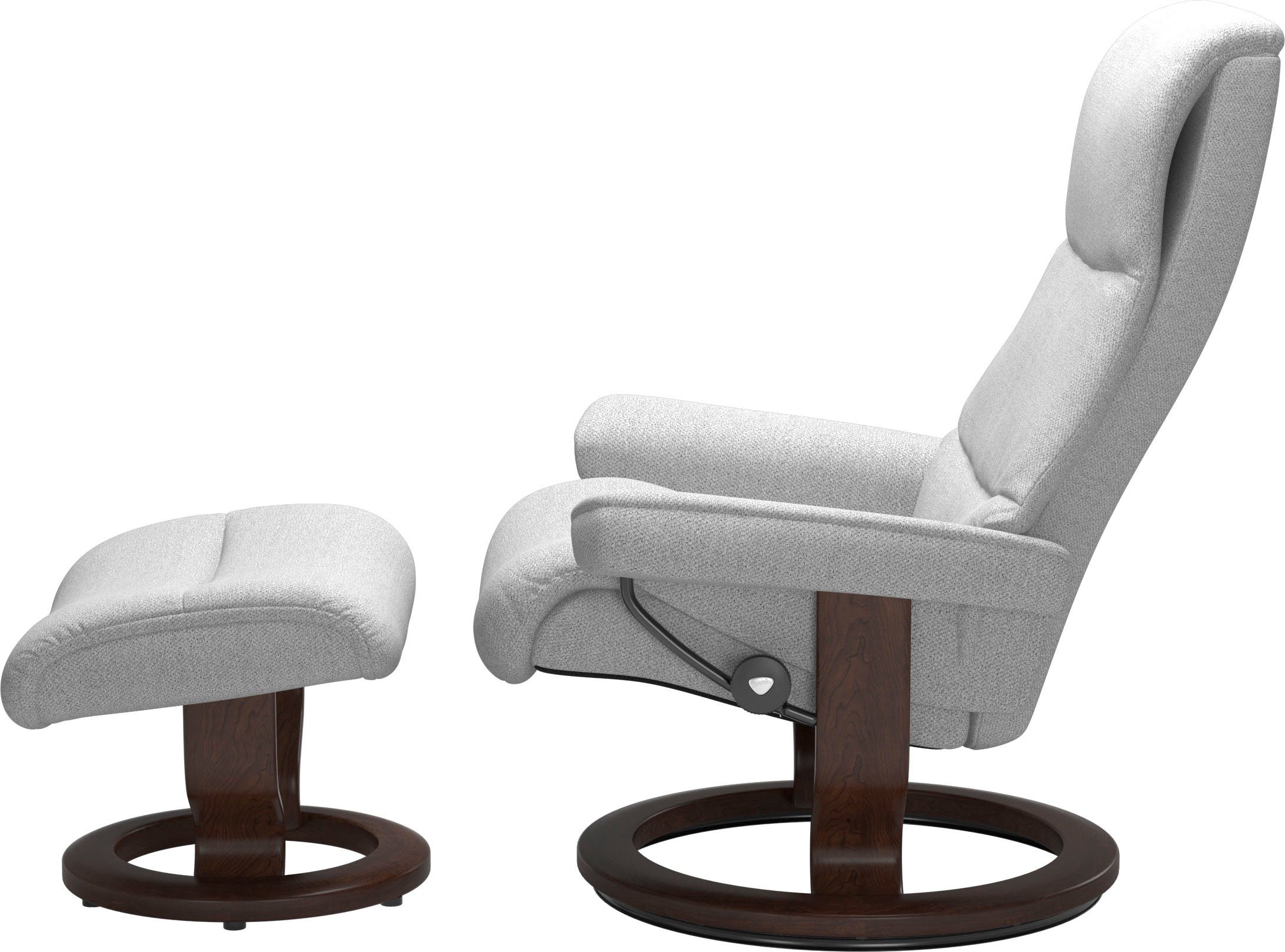 Braun mit Stressless® View Classic (Set, Base, Hocker), Relaxsessel Relaxsessel Größe M,Gestell mit