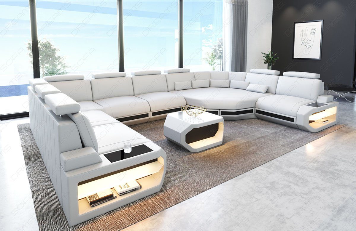 Sofa Dreams Wohnlandschaft Leder Sofa Asti U Form, Couch, U Form Ledersofa günstig online kaufen