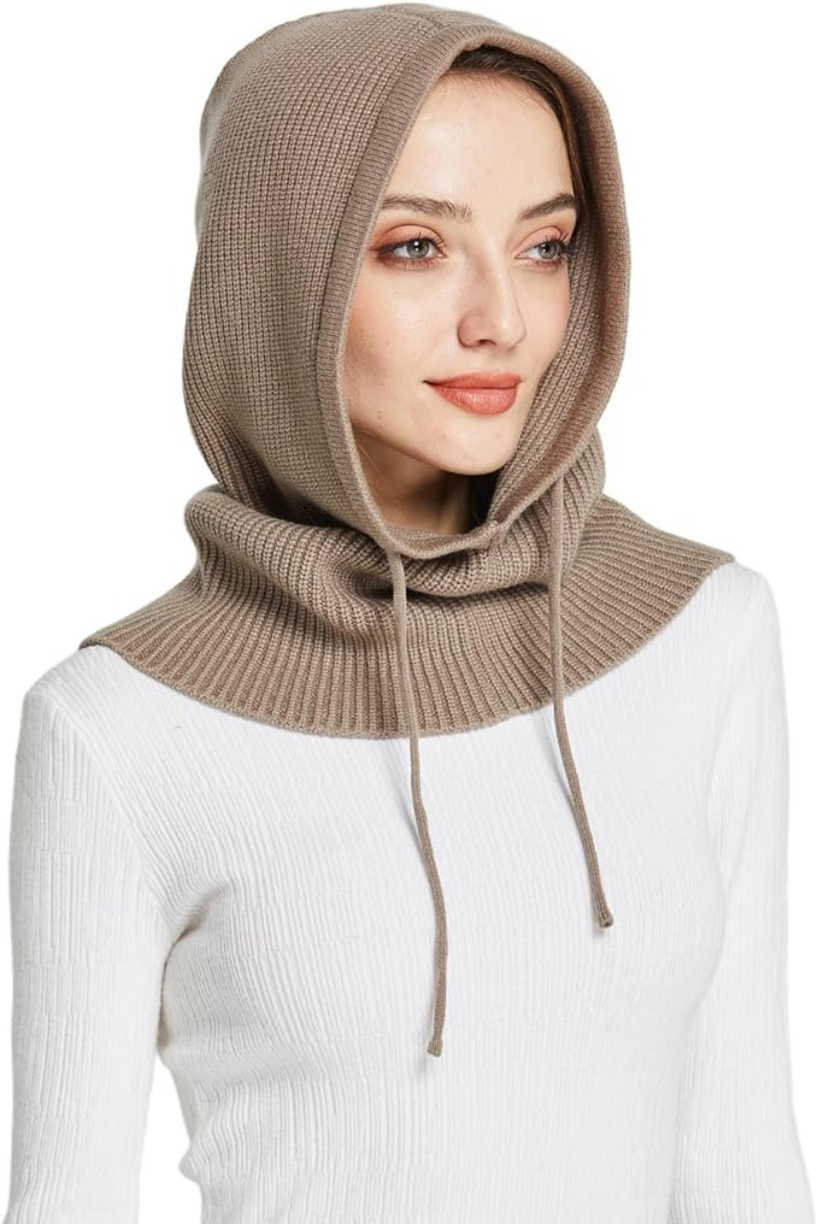 Coonoor Strickmütze Mütze Damen Winter, Strickmützen Warme Kapuzen Schal