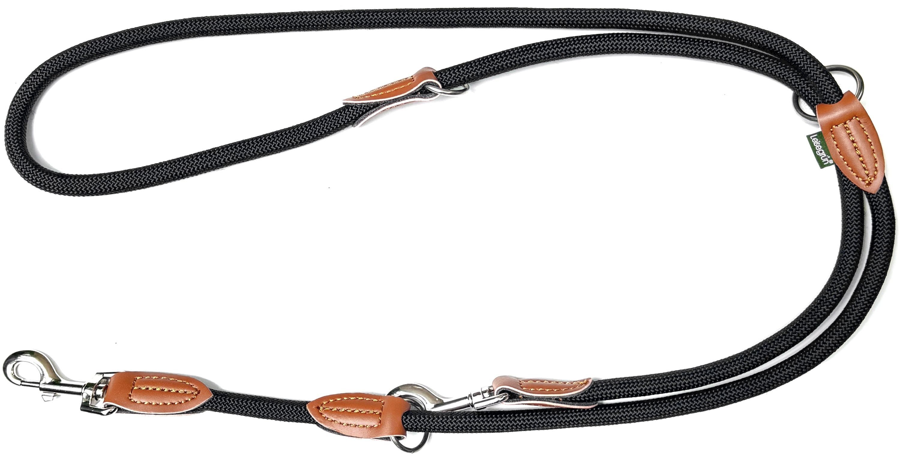 Leisegrün Hundeleine Hundeleine für große Hunde, nur 260g leicht, Hundeleine 2m - Schwarz, Nylon
