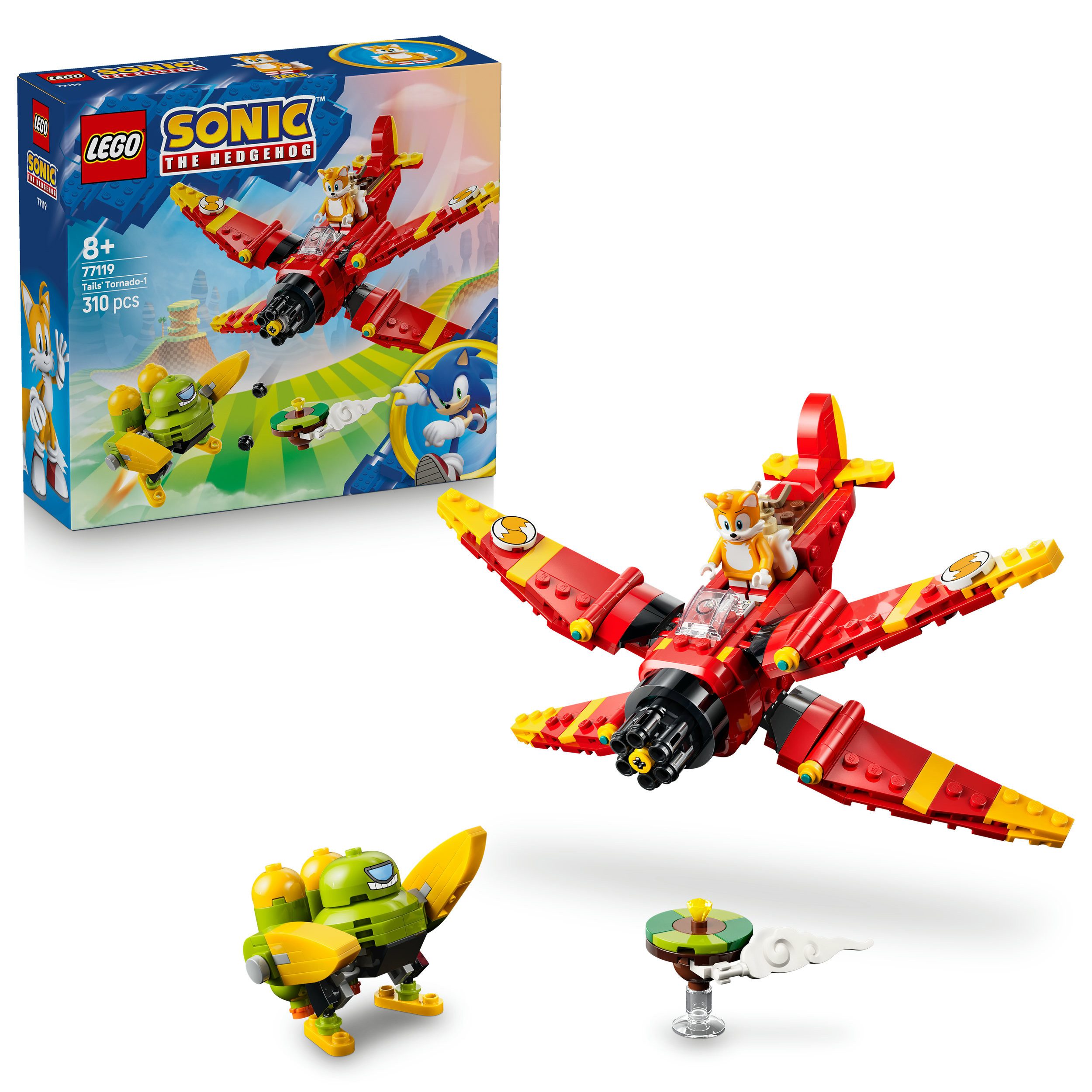 LEGO® Tails' Tornado-1 (77119), LEGO Sonic Konstruktionsspielsteine, (310 St), Made in Europe