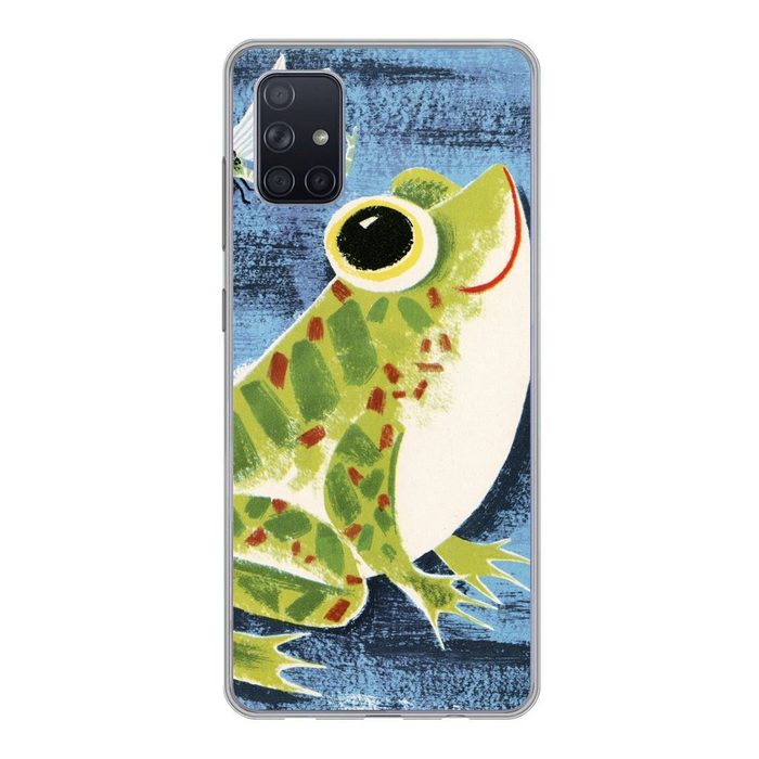 MuchoWow Handyhülle Frosch - Libelle - Blau Phone Case Handyhülle Samsung Galaxy A71 Silikon Schutzhülle