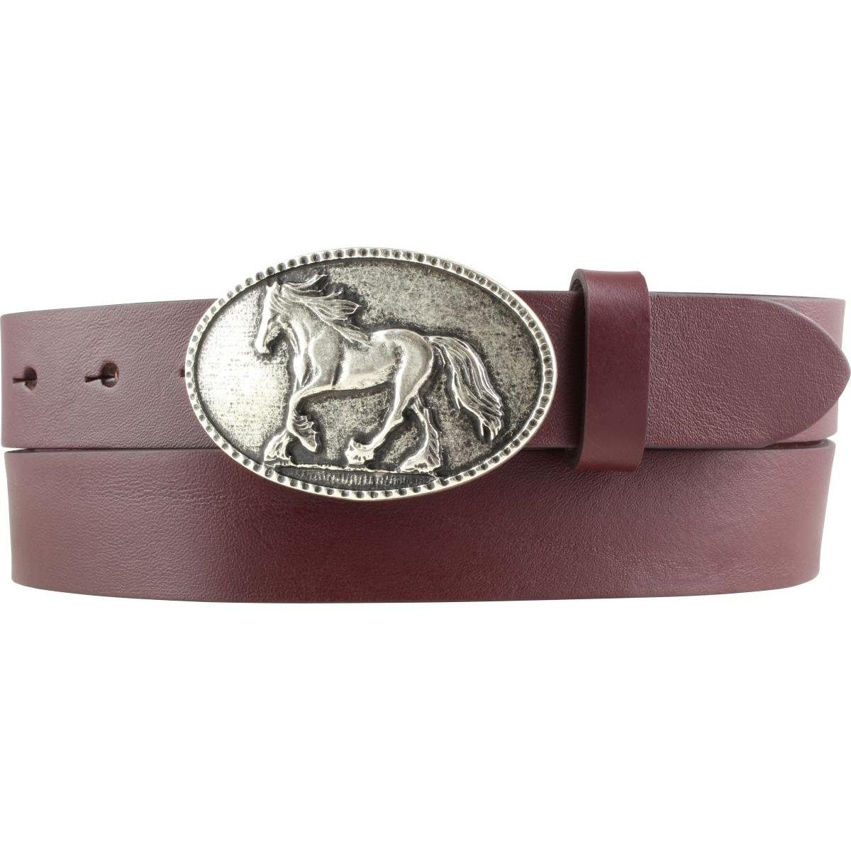 BELTINGER Ledergürtel Gürtel für Reiter mit Pferde-Gürtelschnalle aus Vollrindleder 3 cm - R (1-St)