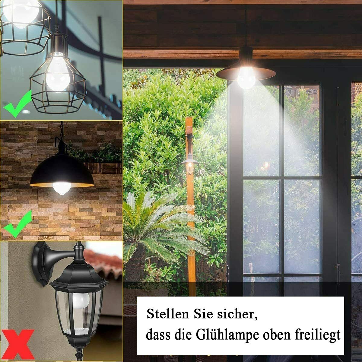 2 Intelligente Smarte Treppen,1/2/4 Bewegungssensor Glühbirne Lampe, für Balkon Lampe, Stück mit LED-Lampe LED Sensor Automatische Haustür Garage Stück oyajia 12W E27