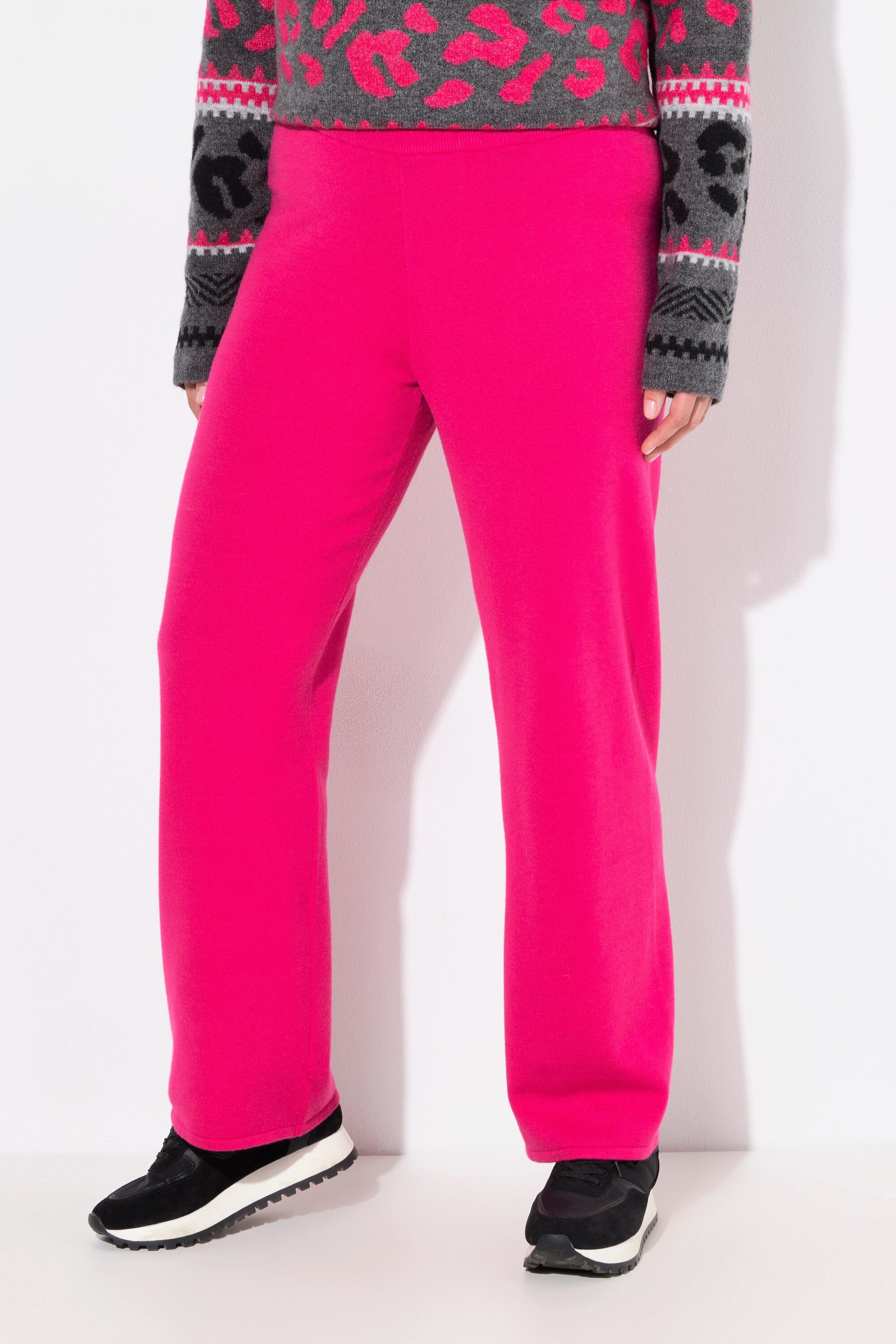 Ulla Popken Schlupfhose Strickhose weites Bein Elastikbund günstig online kaufen