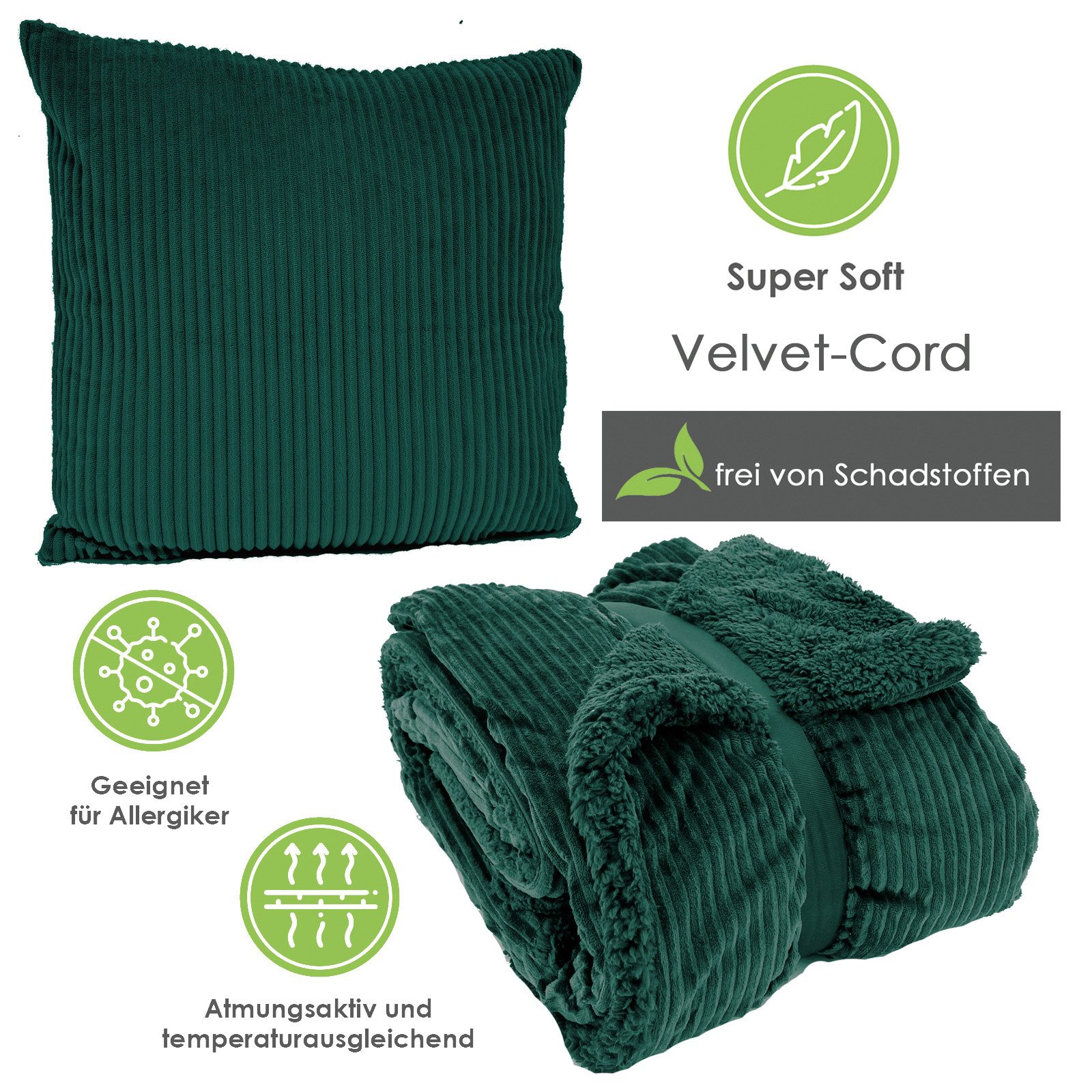 heimtexland Dekokissen Super Soft Cord Kissenbezug Sofakissen Kissenhülle, günstig online kaufen