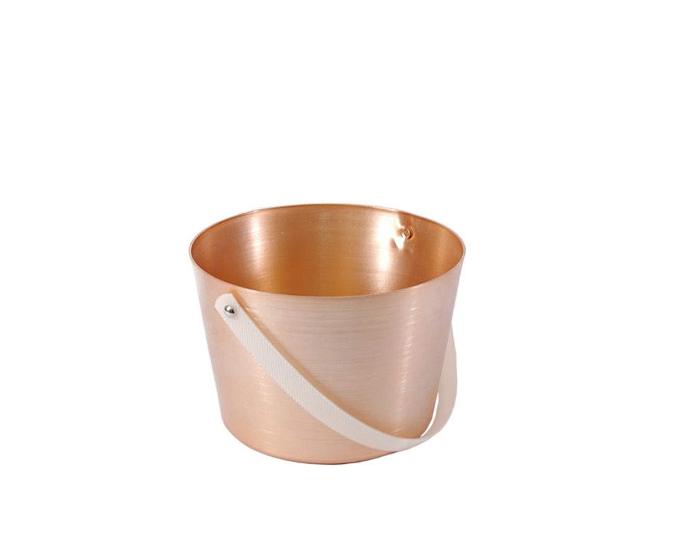 Blumenberg Aufgusstopf Sauna Aufgusskübel rose gold mit flexiblem Tragegurt