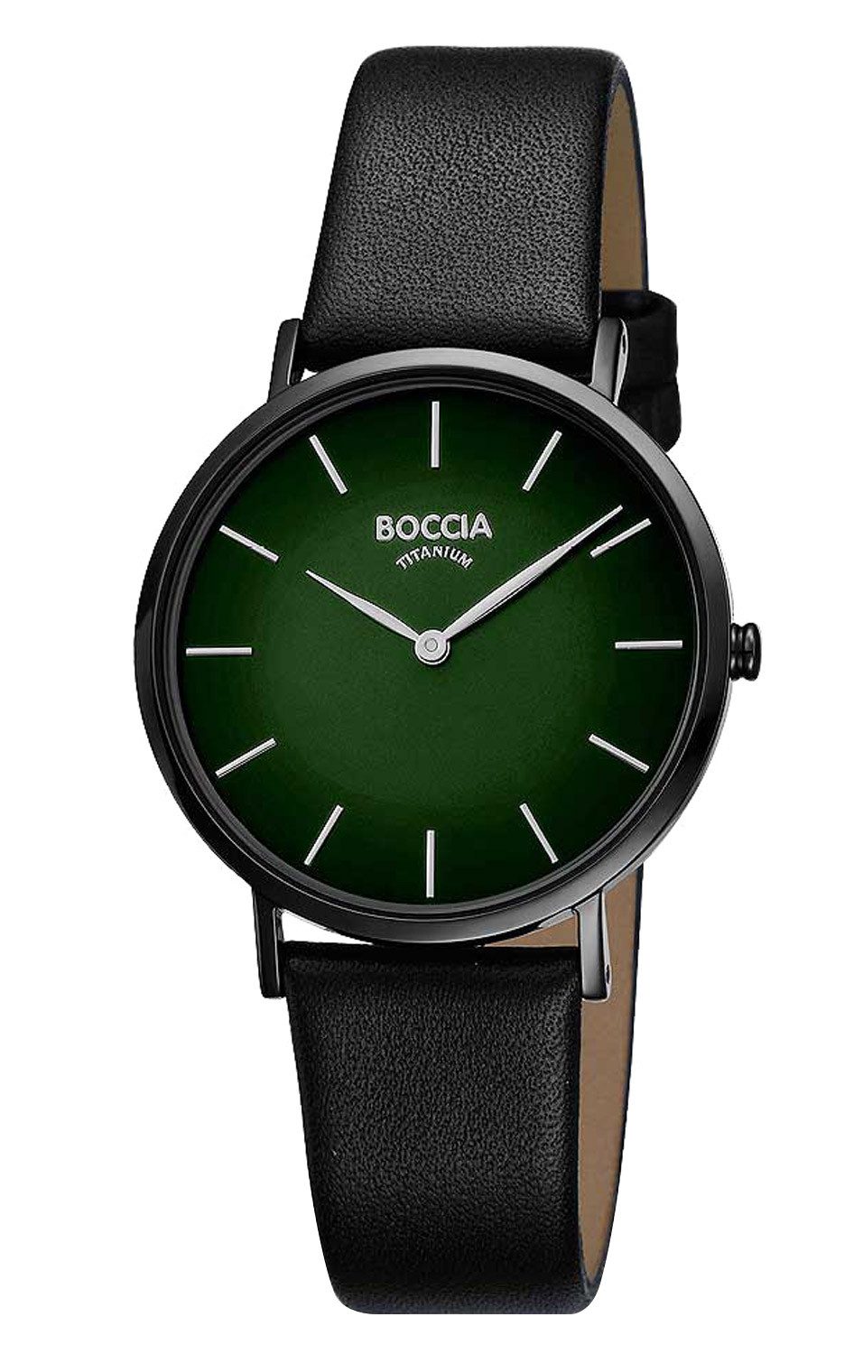 Boccia Quarzuhr Titan Schwarz/Dunkelgrün günstig online kaufen