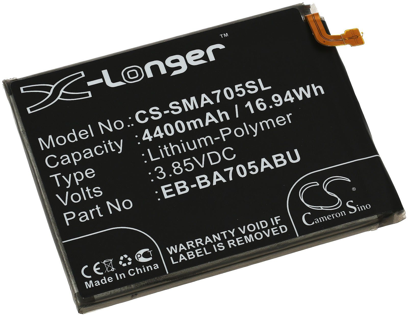 Powery Akku für Smartphone Samsung Galaxy A70 2019 Smartphone-Akku 4400 mAh (3.85 V)