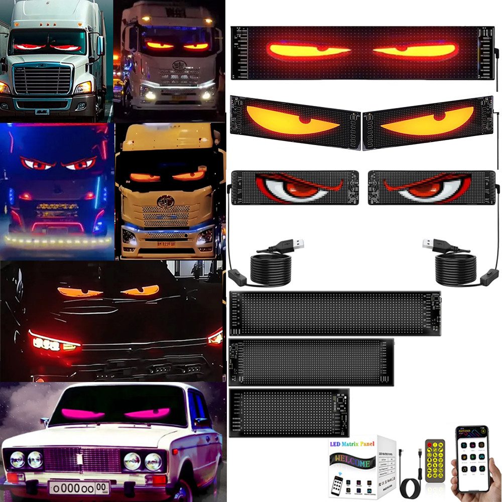 LED Dekolicht Auto LED Licht Teufel Augen Lkw Dynamische Devil's Eye Lampe Aufkleber
