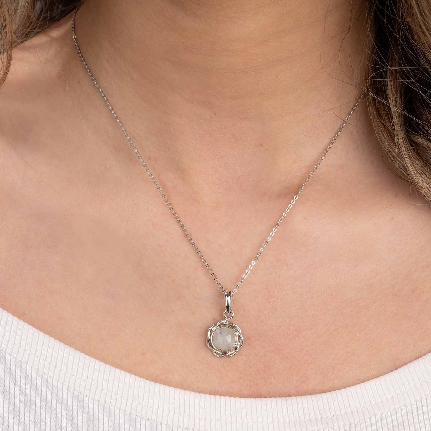 Materia Kettenanhänger Mondstein Edelstein Anhänger changierend weiß KA-59, günstig online kaufen